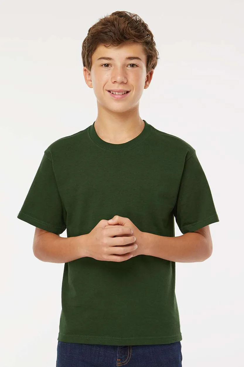 M&O Youth Gold Soft Touch Short Sleeve Crewneck T-Shirt - Forest Green Clothing M-O