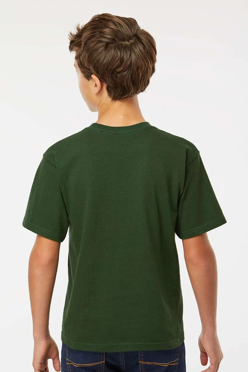 M&O Youth Gold Soft Touch Short Sleeve Crewneck T-Shirt - Forest Green Clothing M-O