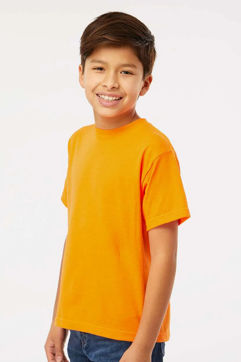 M&O Youth Gold Soft Touch Short Sleeve Crewneck T-Shirt - Safety Orange Clothing M-O