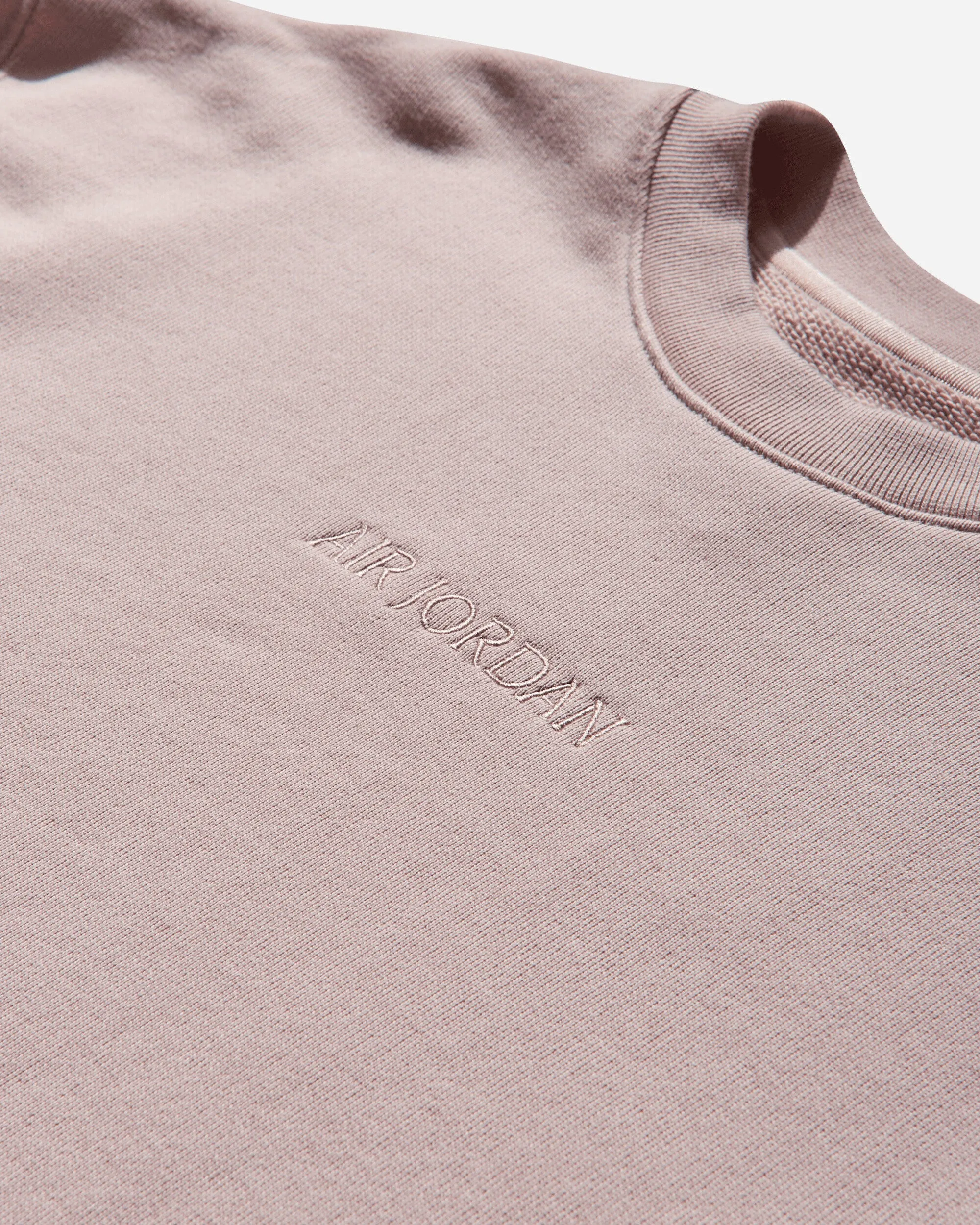 Men's Air Jordan Wordmark Fleece Crewneck Sweatshirt Pink Oxford