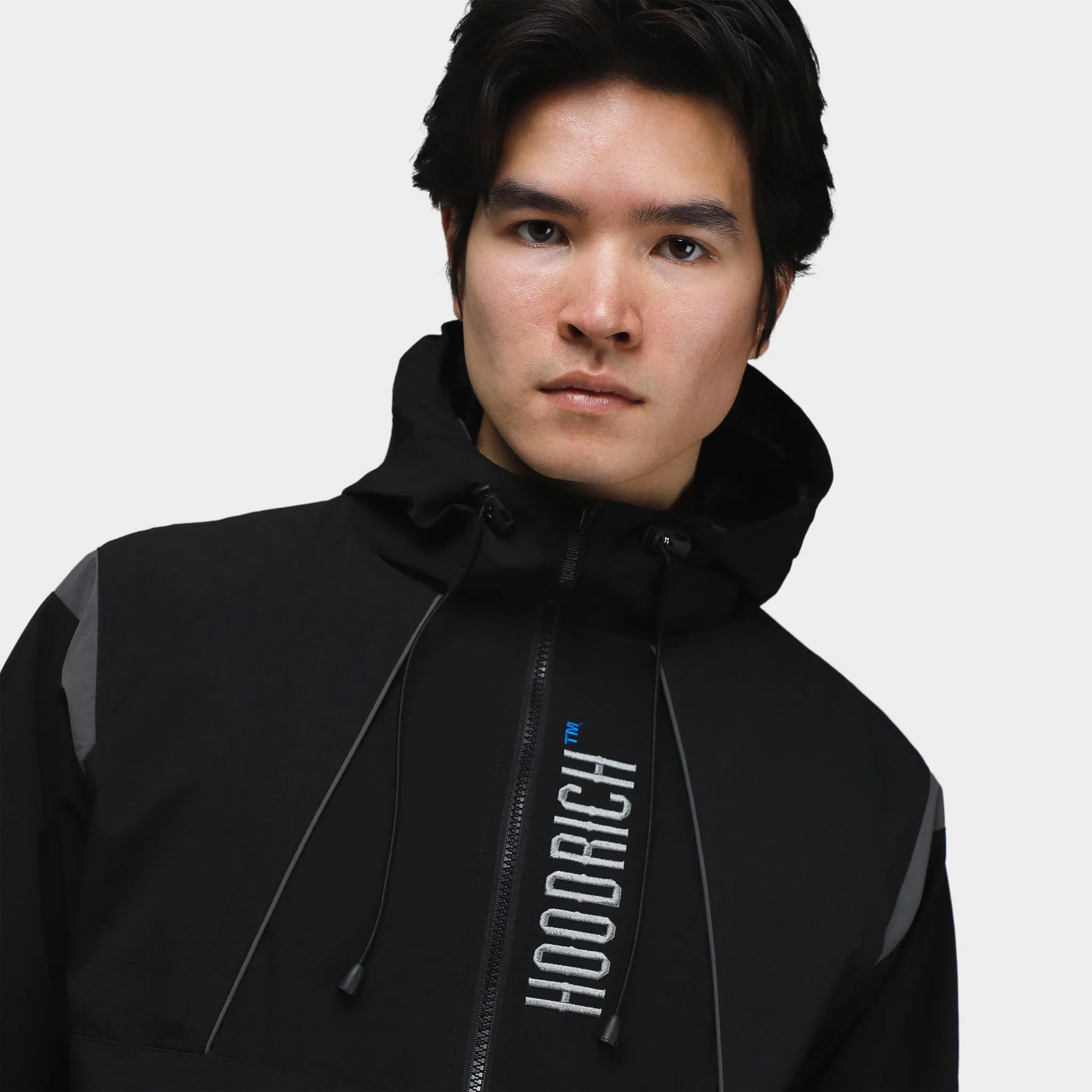 Mens Hoodrich Hoodrich Affect Woven Zippered Jacket Black / Lava Smoke - Deja Vu Blue