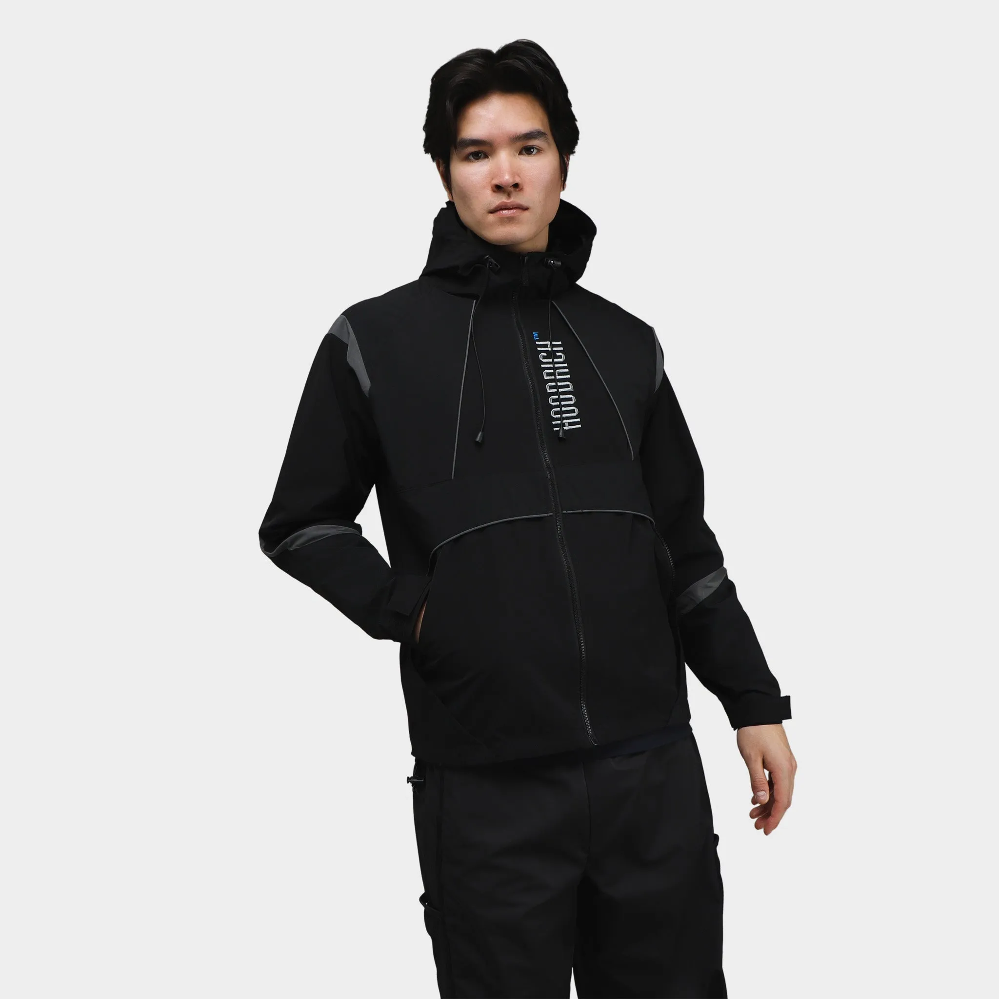 Mens Hoodrich Hoodrich Affect Woven Zippered Jacket Black / Lava Smoke - Deja Vu Blue