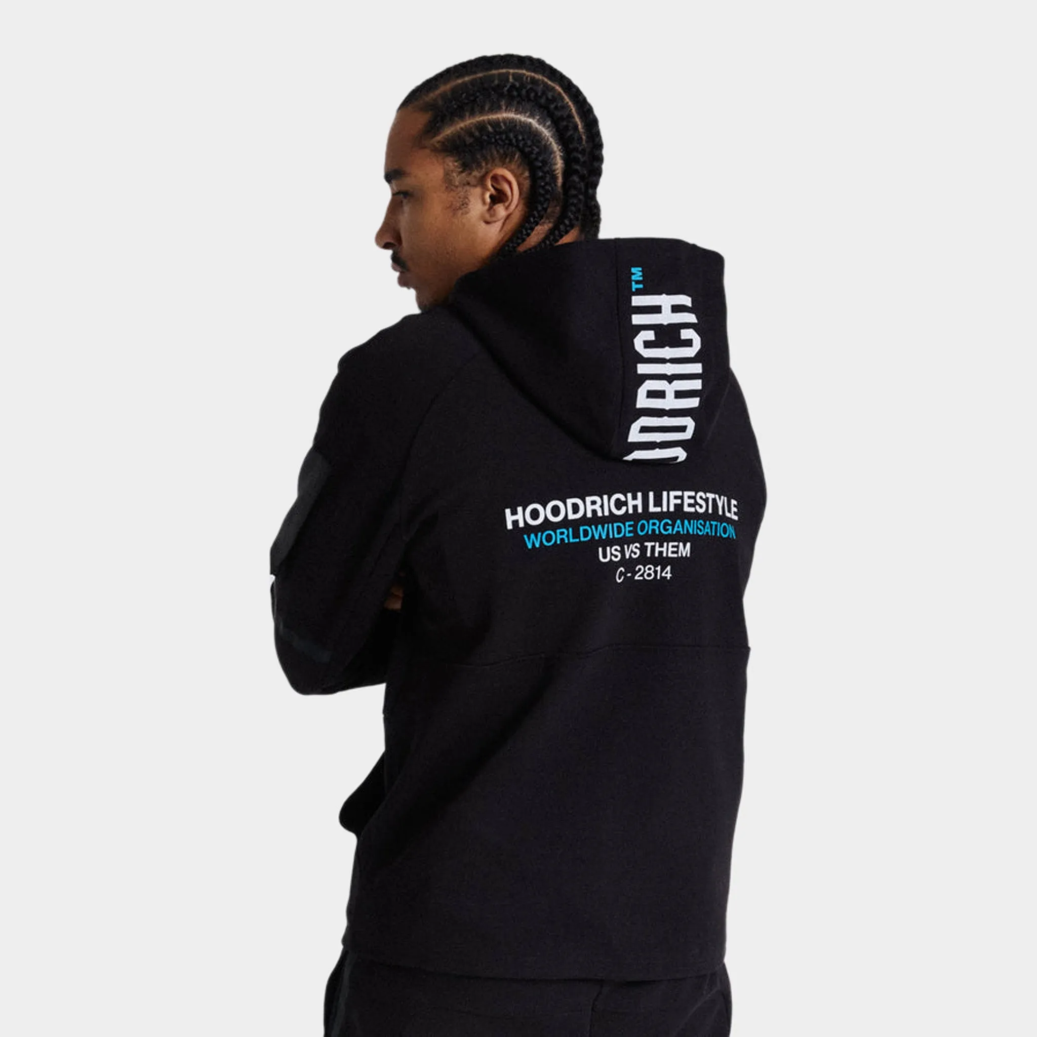 Mens Hoodrich Hoodrich Circuit Hoodie Black / White - Blue Diva