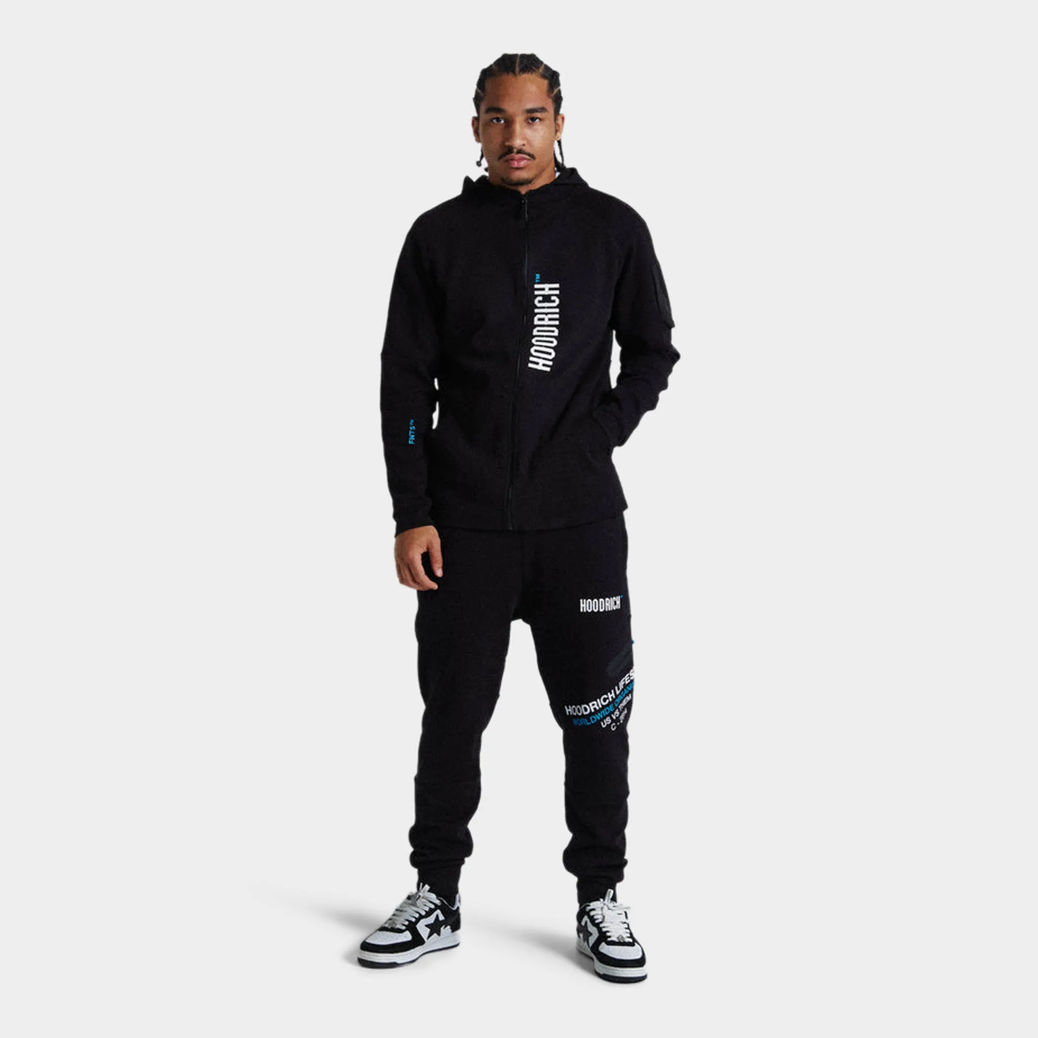 Mens Hoodrich Hoodrich Circuit Hoodie Black / White - Blue Diva