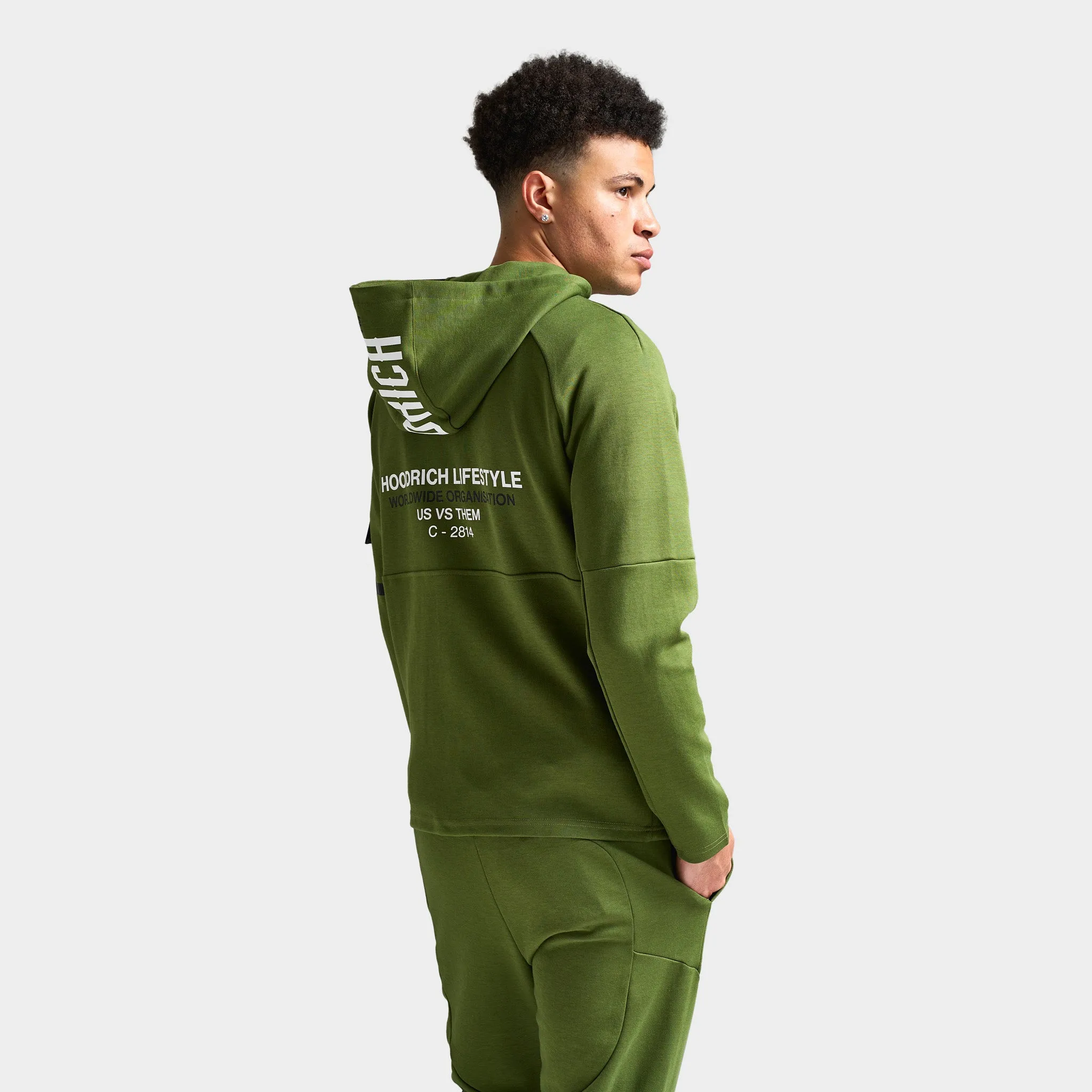 Mens Hoodrich Hoodrich Circuit Hoodie Chive/ White - Black