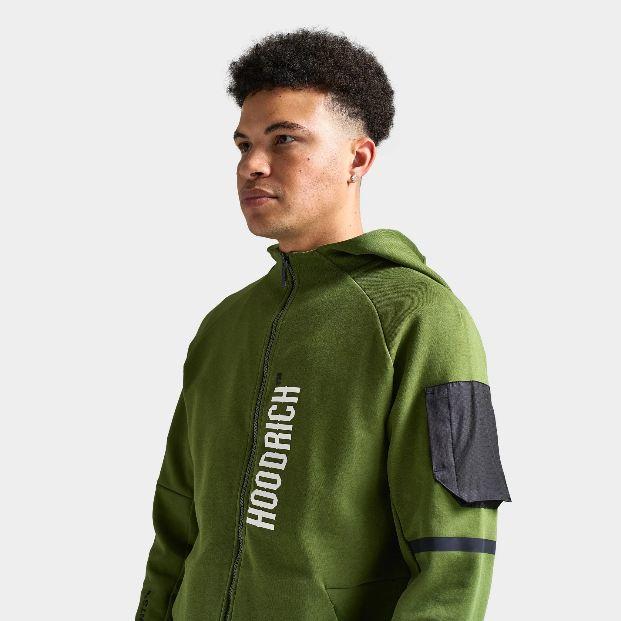 Mens Hoodrich Hoodrich Circuit Hoodie Chive/ White - Black
