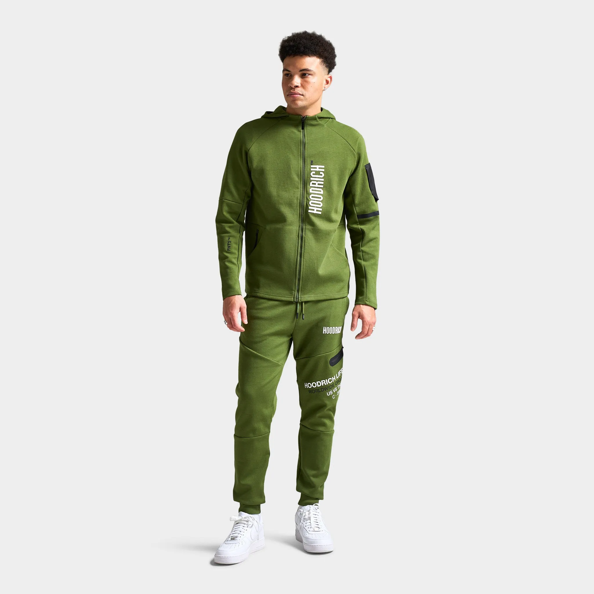 Mens Hoodrich Hoodrich Circuit Hoodie Chive/ White - Black