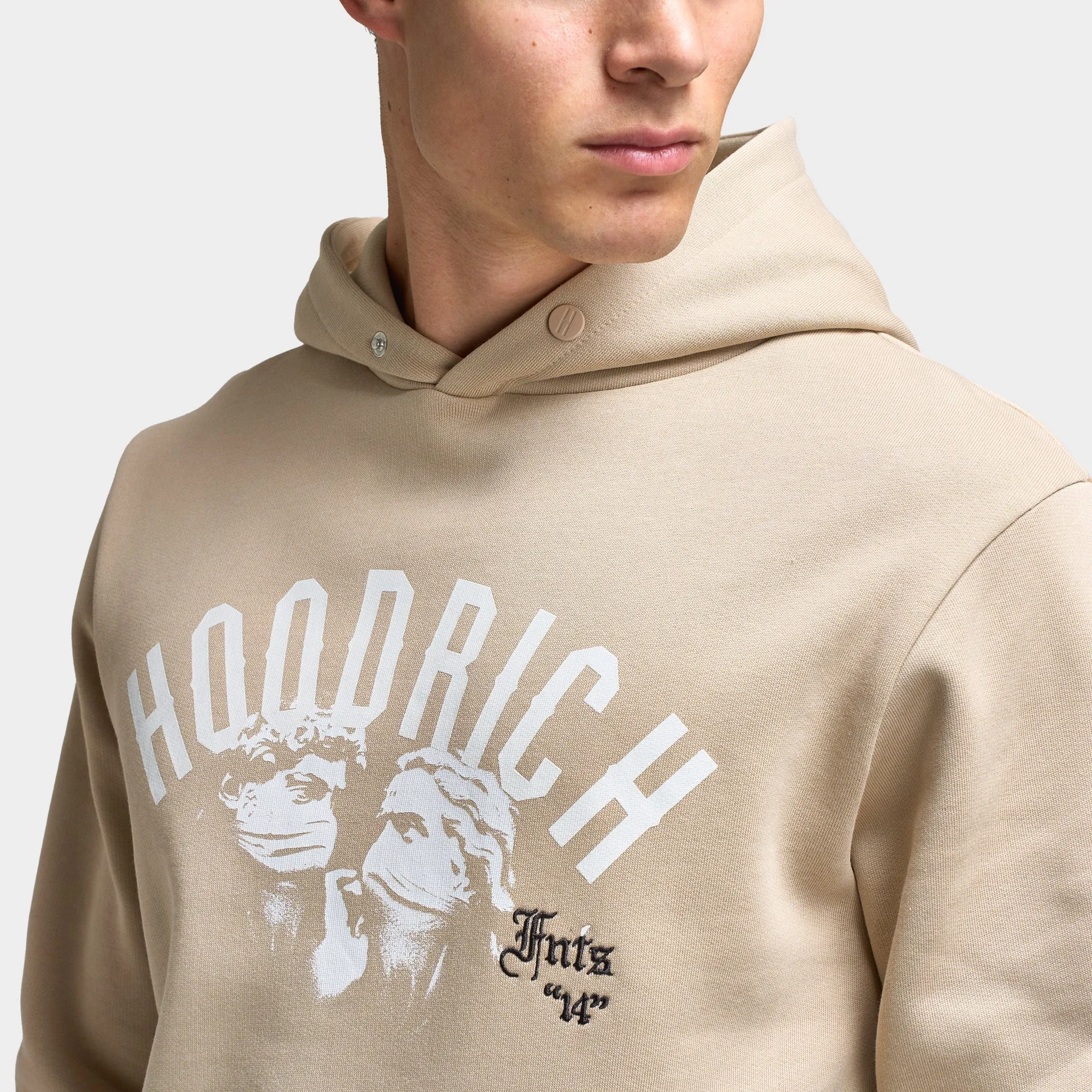 Mens Hoodrich Hoodrich Conquer Hoodie Oxford Tan / White - Ashphalt
