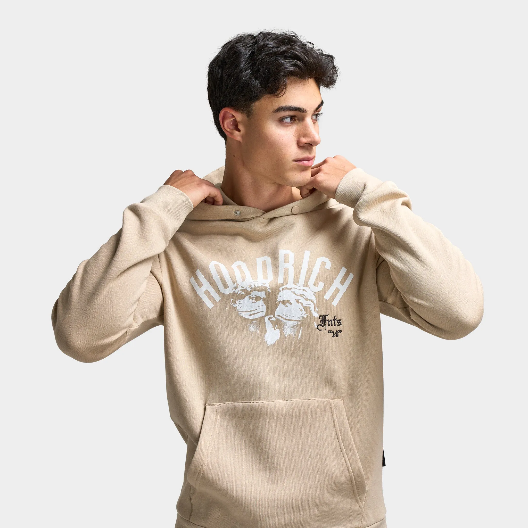 Mens Hoodrich Hoodrich Conquer Hoodie Oxford Tan / White - Ashphalt