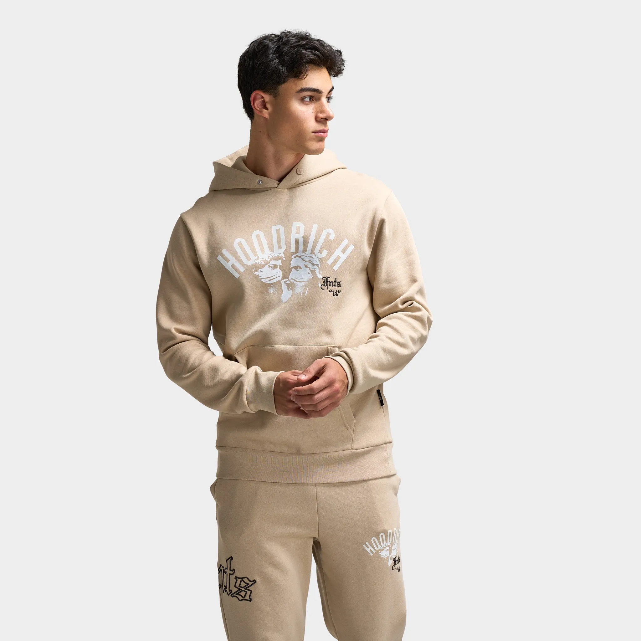 Mens Hoodrich Hoodrich Conquer Hoodie Oxford Tan / White - Ashphalt