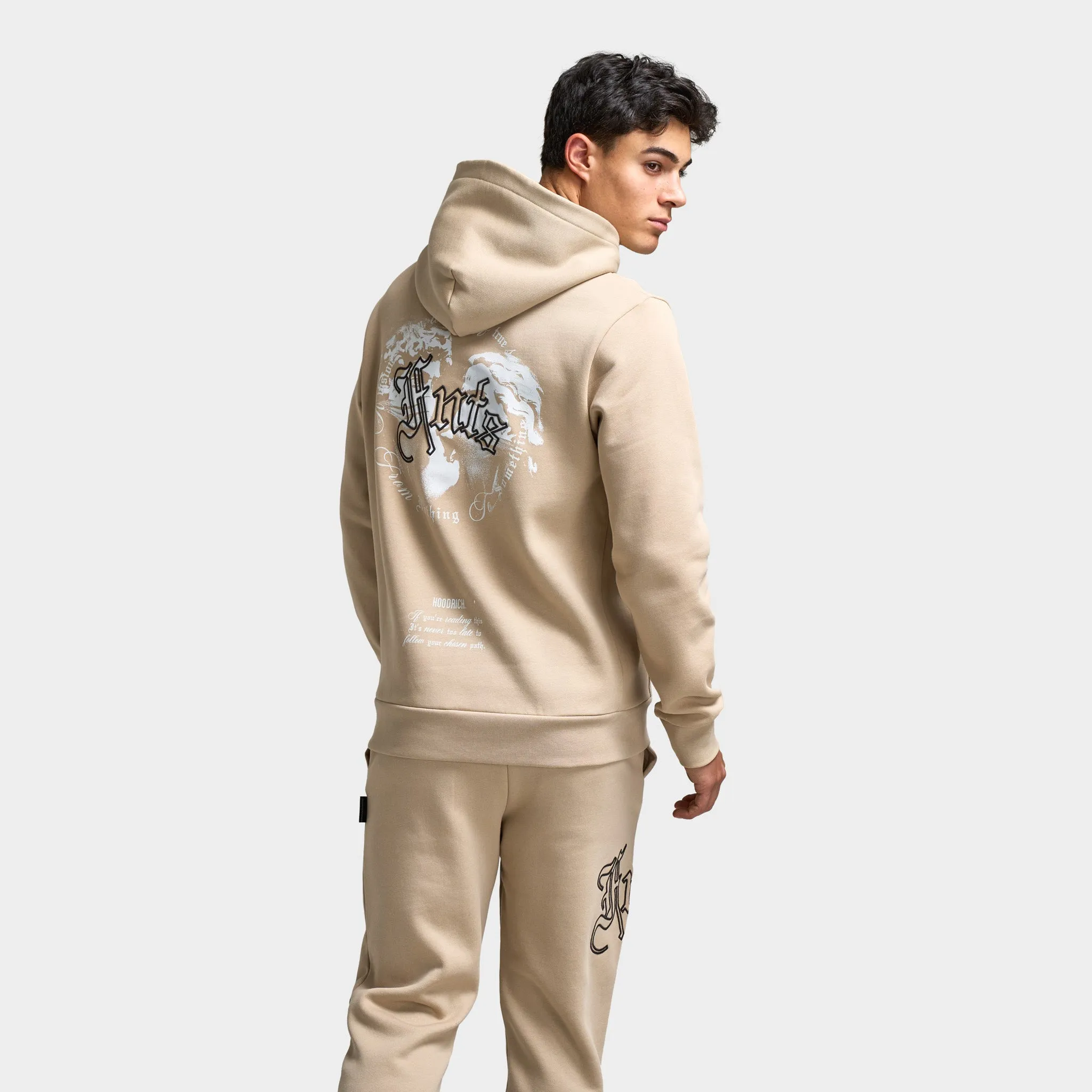 Mens Hoodrich Hoodrich Conquer Hoodie Oxford Tan / White - Ashphalt