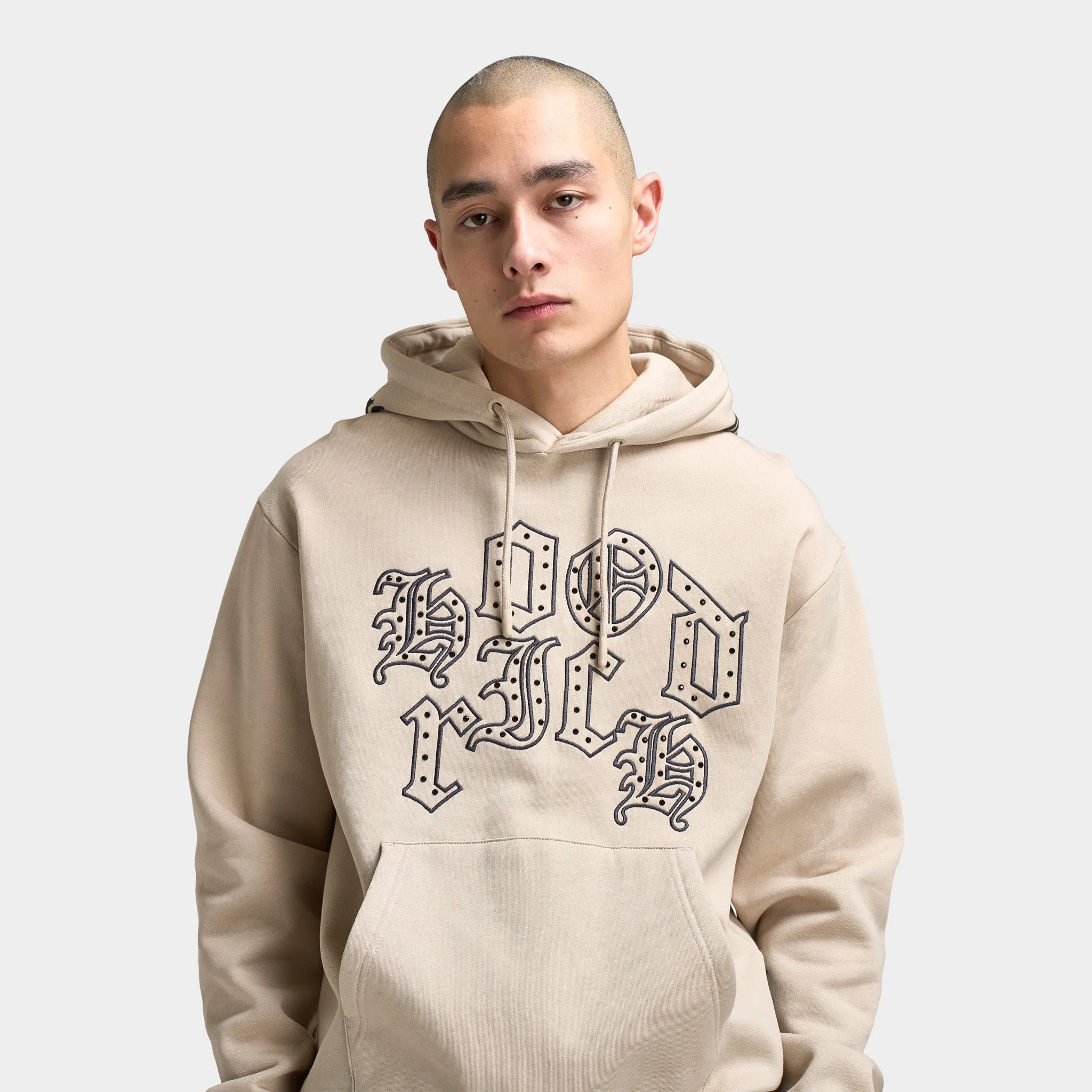 Mens Hoodrich Hoodrich Crown Oversized Hoodie Oxford Tan / Asphalt - Black