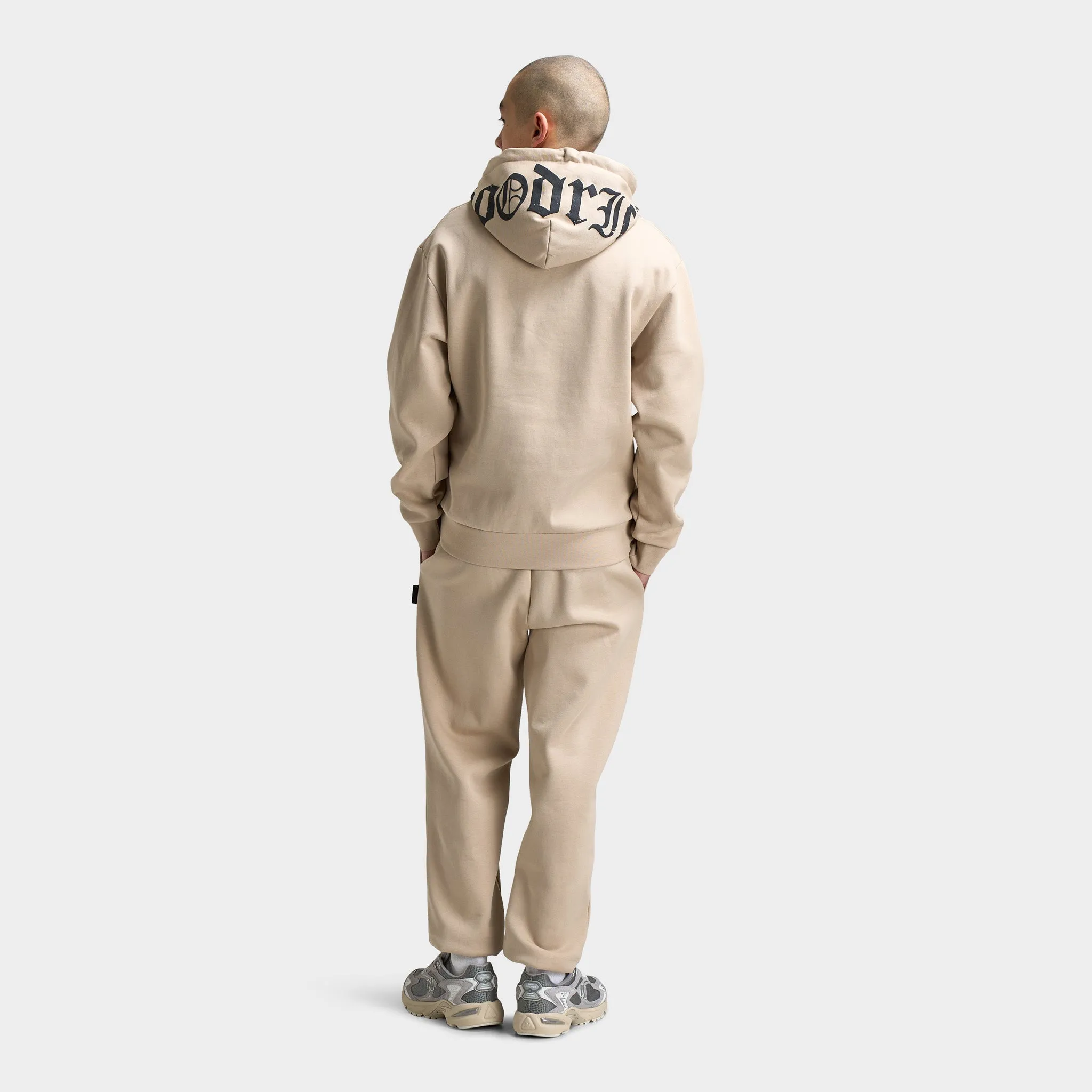 Mens Hoodrich Hoodrich Crown Oversized Hoodie Oxford Tan / Asphalt - Black