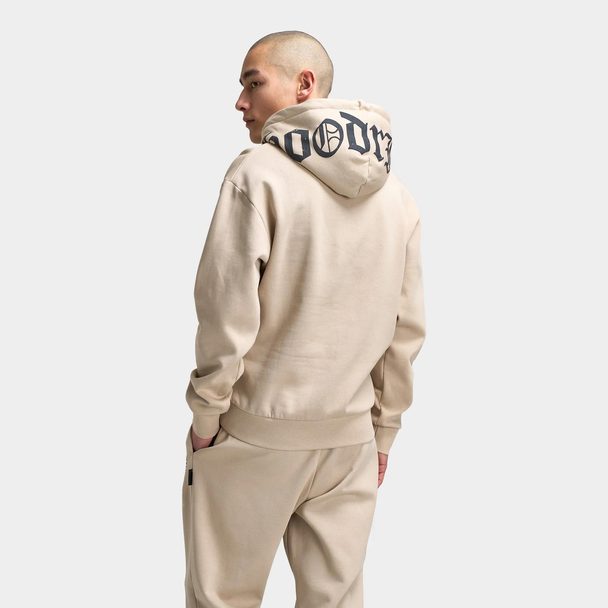 Mens Hoodrich Hoodrich Crown Oversized Hoodie Oxford Tan / Asphalt - Black
