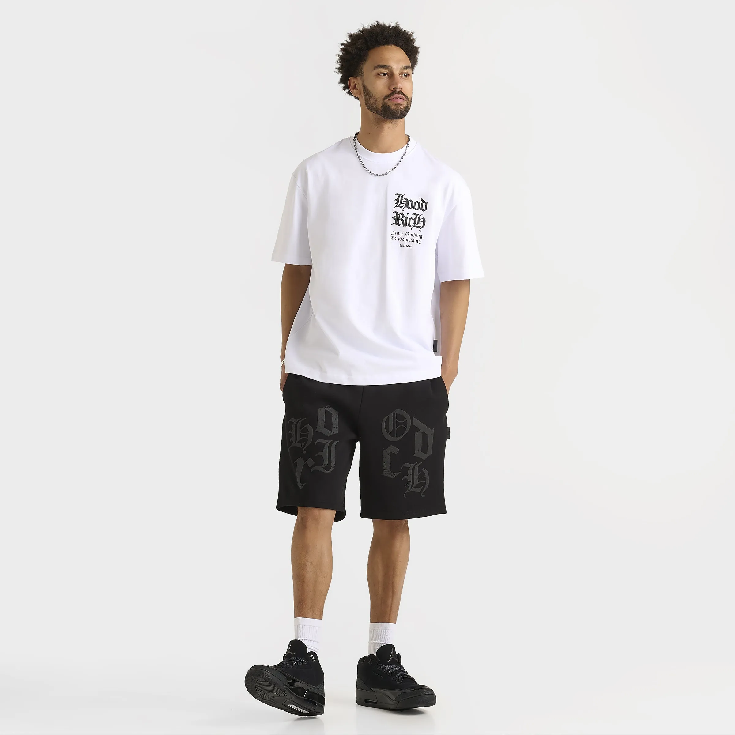 Mens Hoodrich Hoodrich Crown Oversized Shorts Black / Lychee