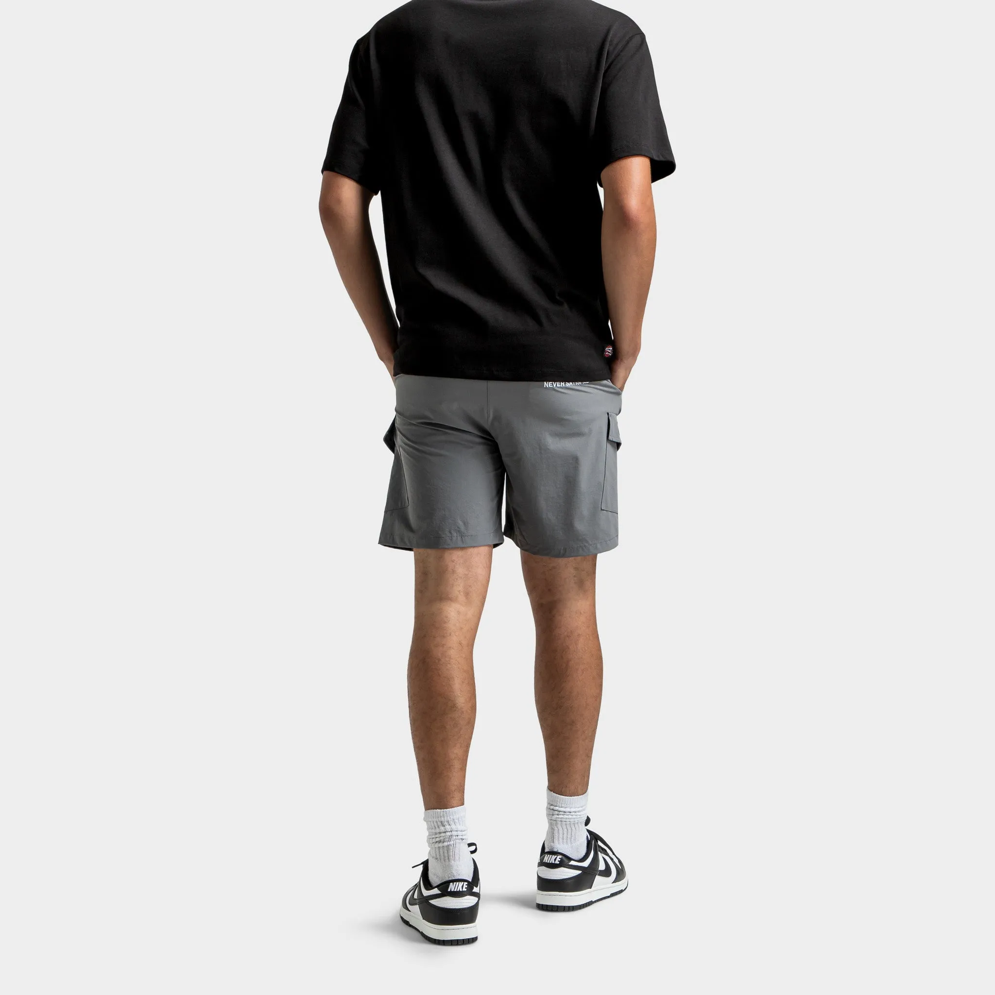 Mens Hoodrich Hoodrich District Woven Cargo Shorts Lava Smoke / Black - Lychee