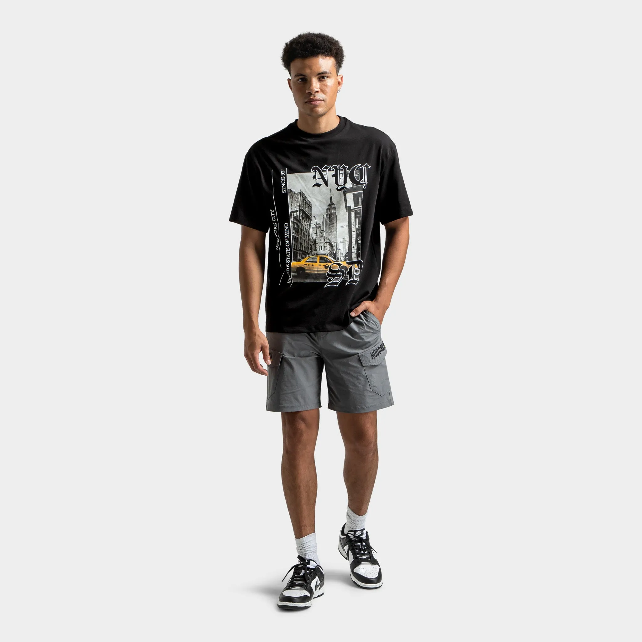 Mens Hoodrich Hoodrich District Woven Cargo Shorts Lava Smoke / Black - Lychee