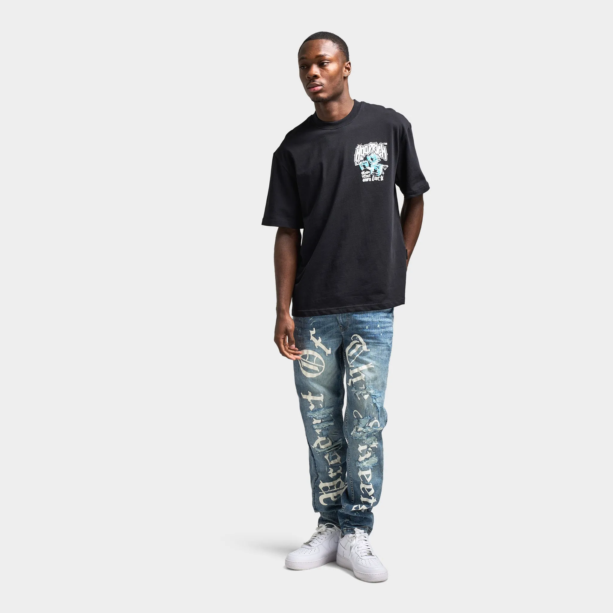 Mens Hoodrich Hoodrich Fortune Oversized Graphic T-Shirt / Black