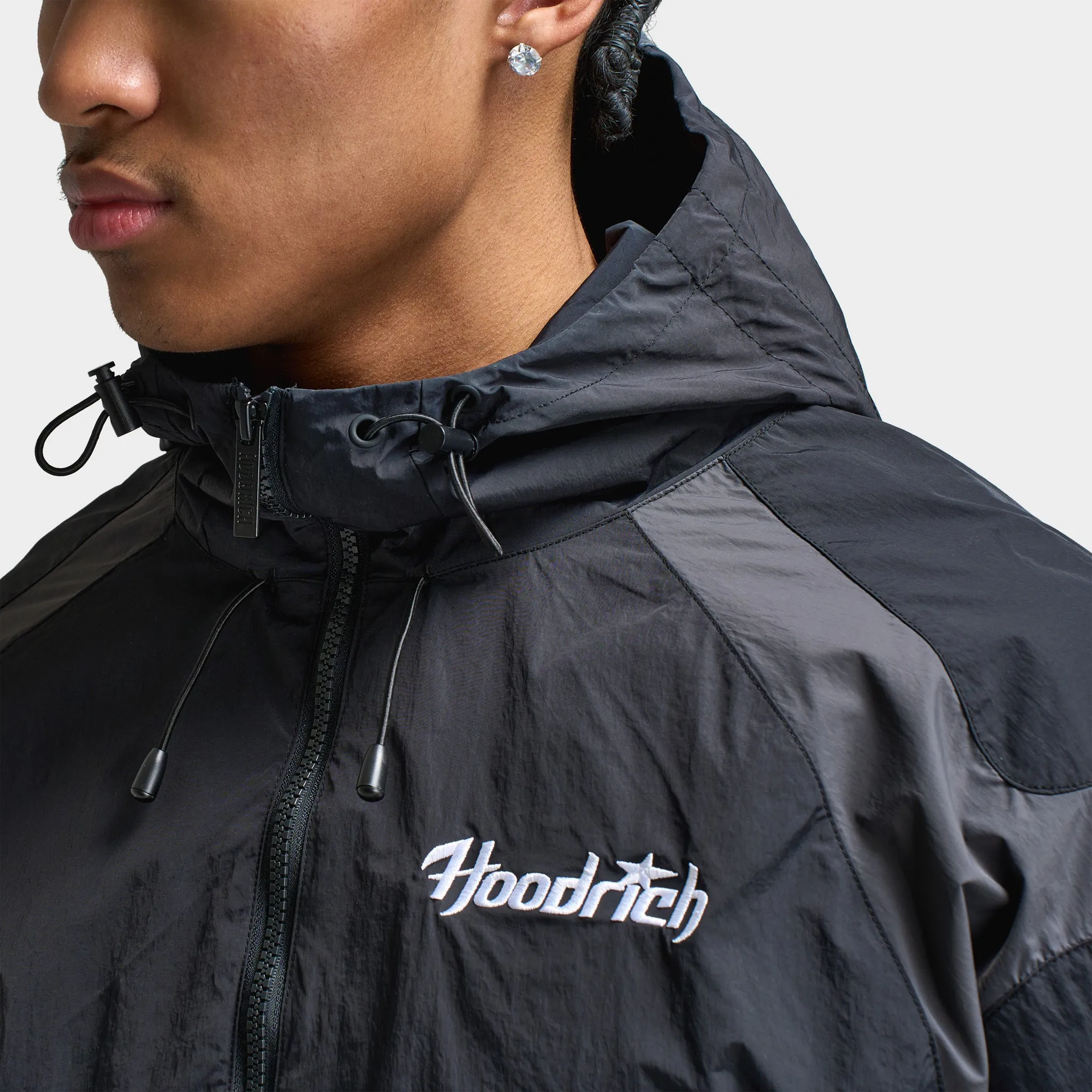 Mens Hoodrich Hoodrich Galaxy Woven Jacket Black / Asphalt - White