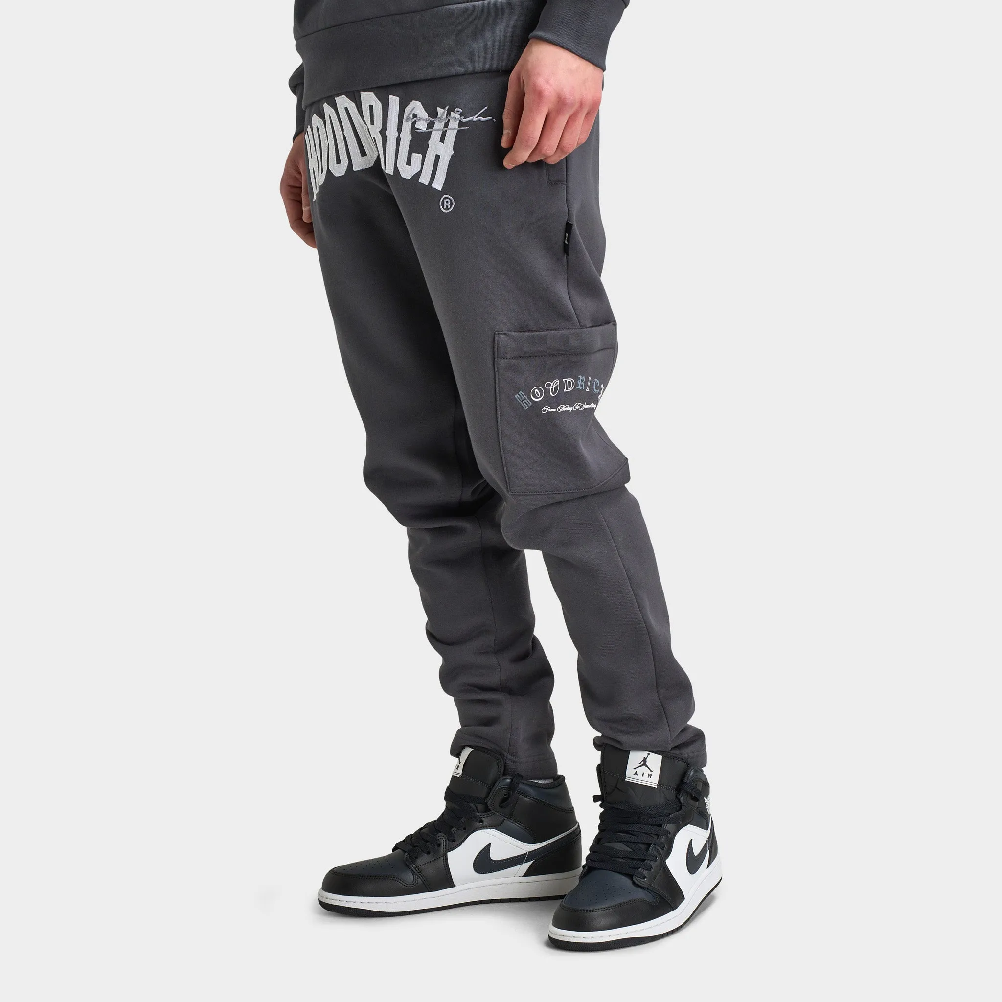 Mens Hoodrich Hoodrich Heat V3 Open Hem Joggers Asphalt / White - Monument