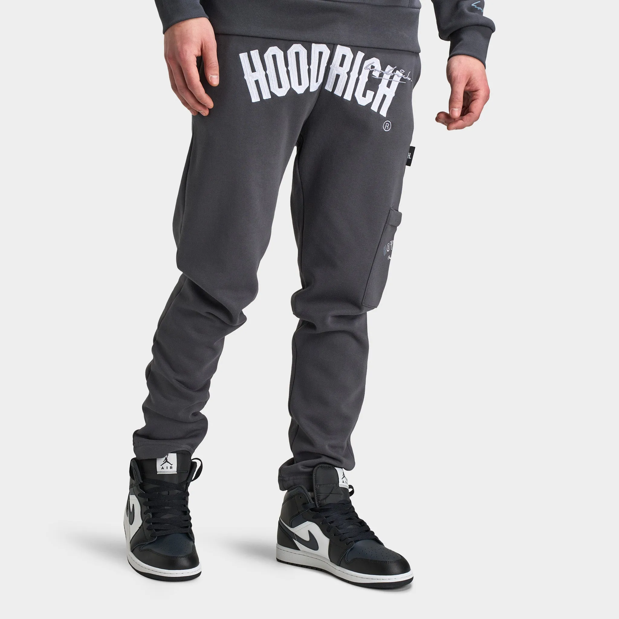 Mens Hoodrich Hoodrich Heat V3 Open Hem Joggers Asphalt / White - Monument