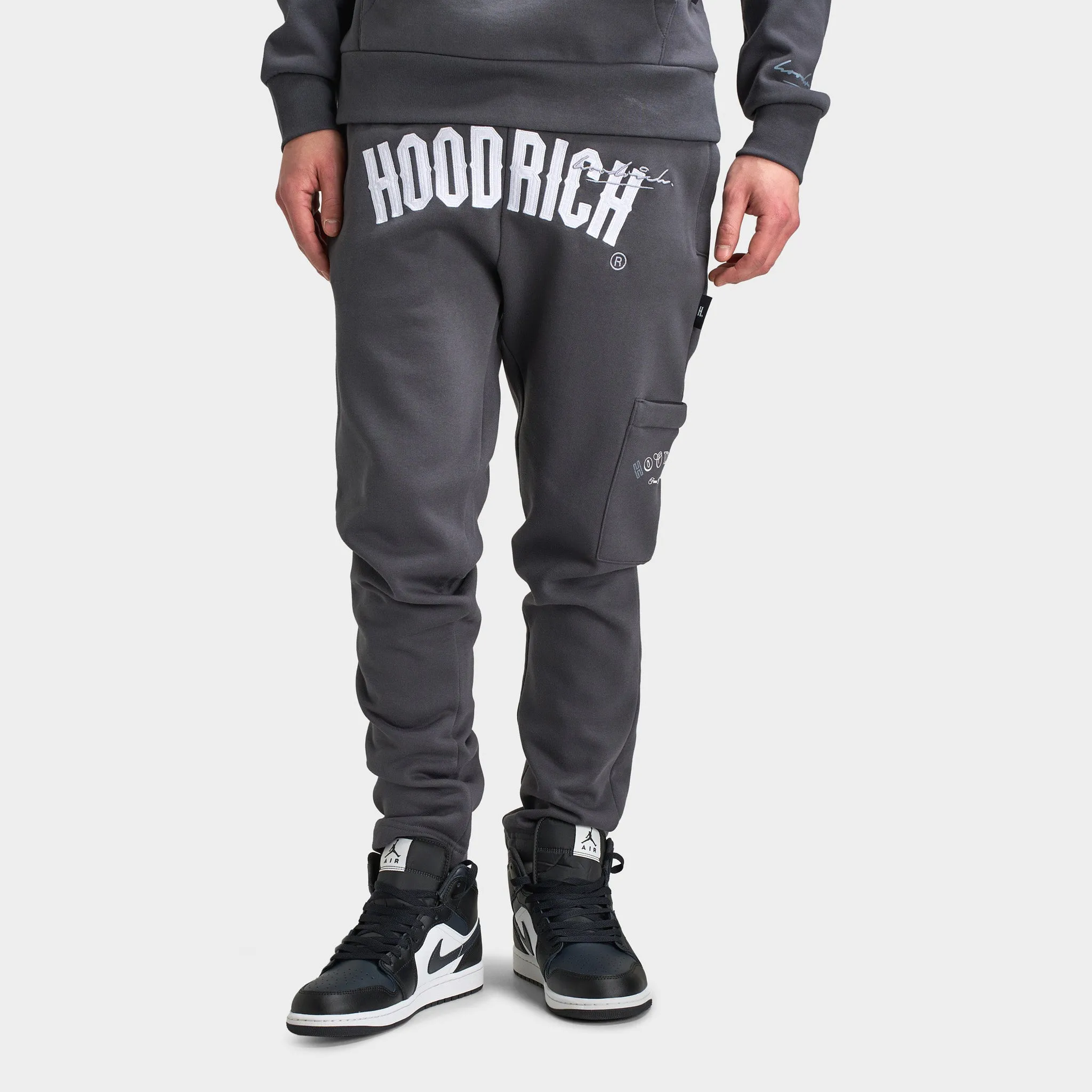 Mens Hoodrich Hoodrich Heat V3 Open Hem Joggers Asphalt / White - Monument