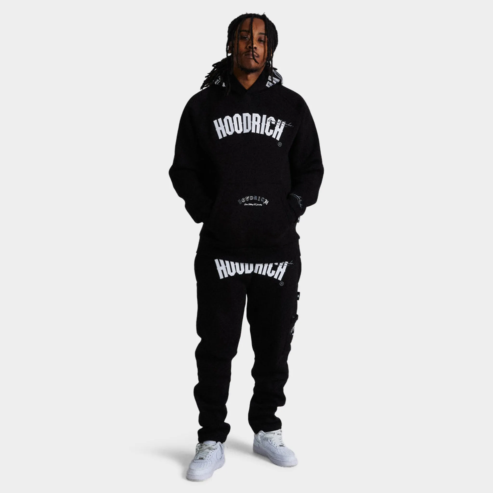 Mens Hoodrich Hoodrich Heat V3 Open Hem Joggers Black / White - Lava Smoke
