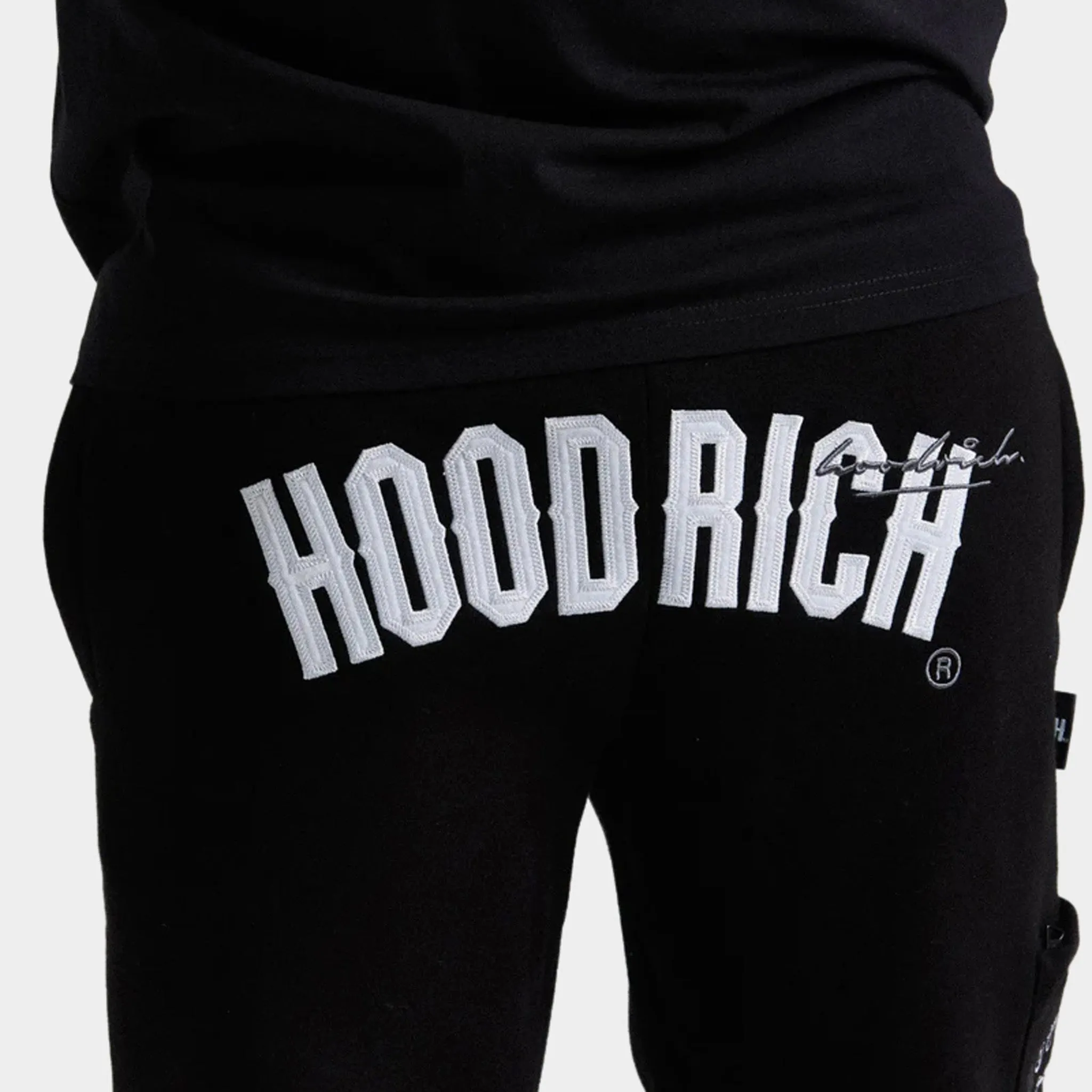 Mens Hoodrich Hoodrich Heat V3 Open Hem Joggers Black / White - Lava Smoke