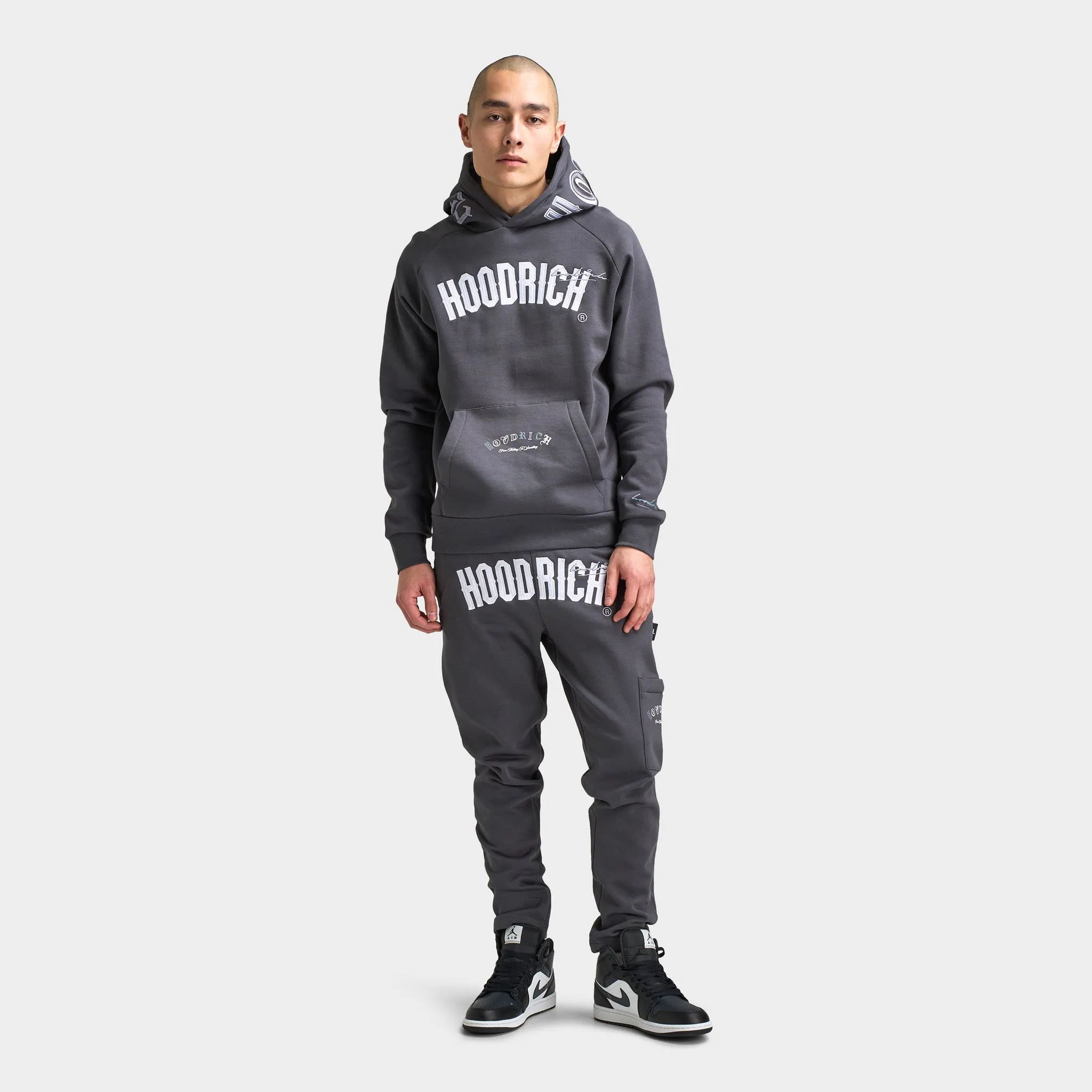 Mens Hoodrich Hoodrich Heat V3 Pullover Hoodie Asphalt / White - Monument