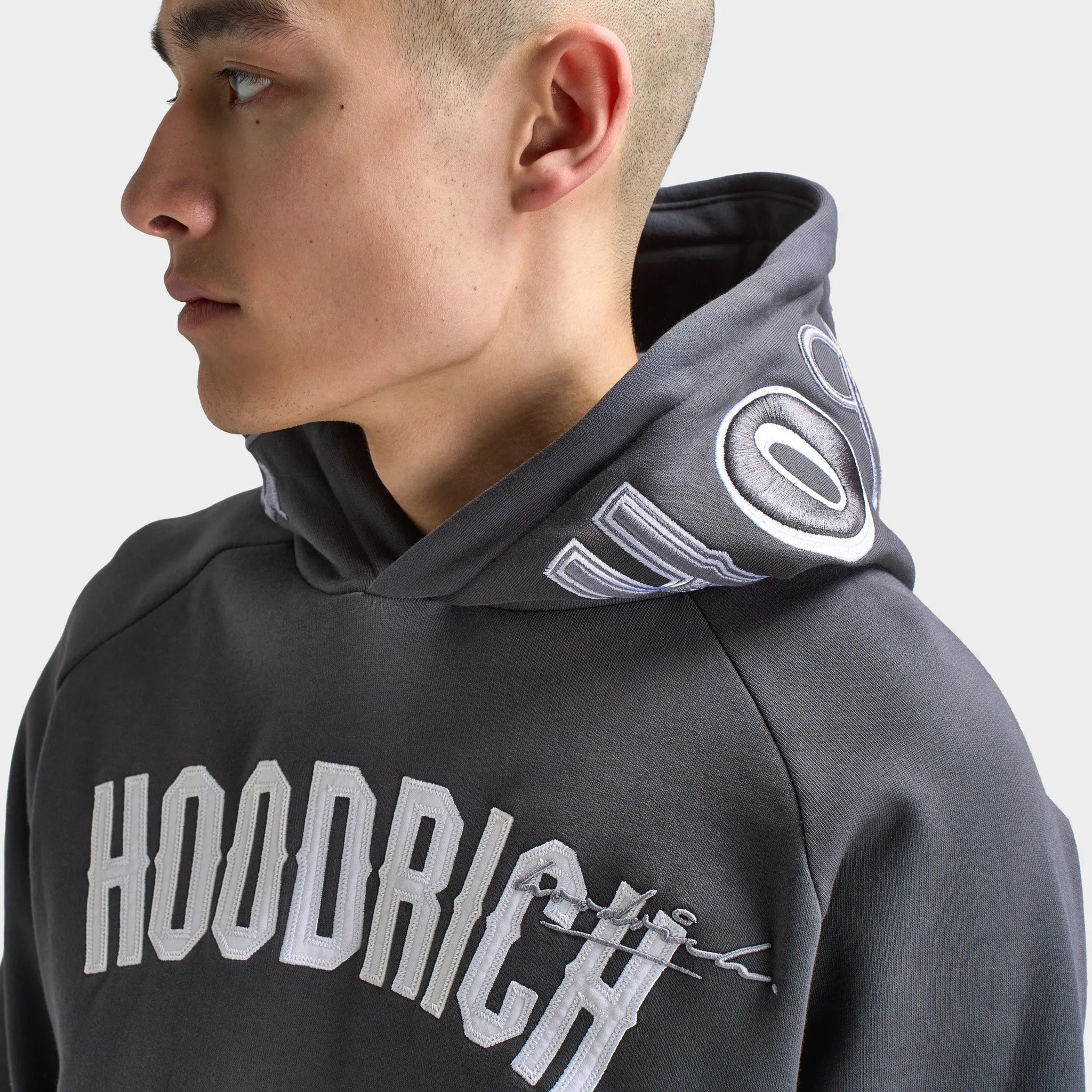 Mens Hoodrich Hoodrich Heat V3 Pullover Hoodie Asphalt / White - Monument