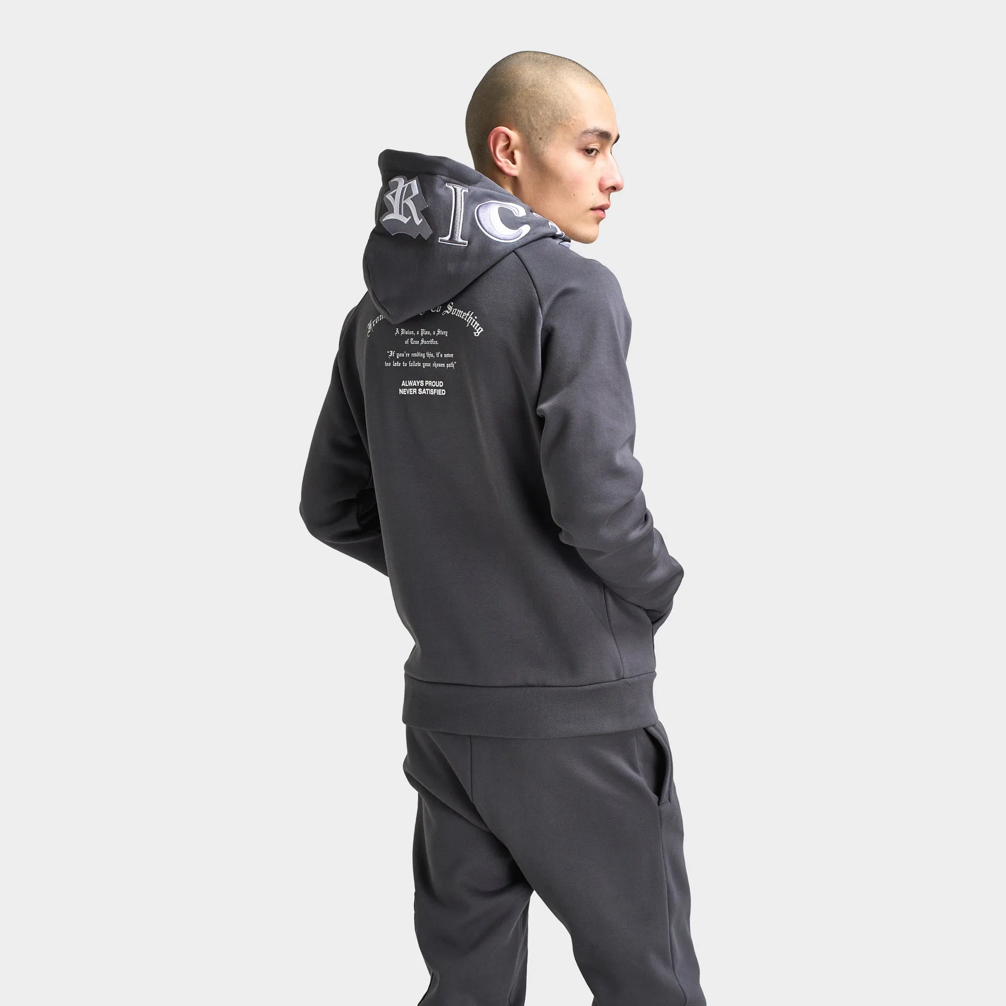 Mens Hoodrich Hoodrich Heat V3 Pullover Hoodie Asphalt / White - Monument