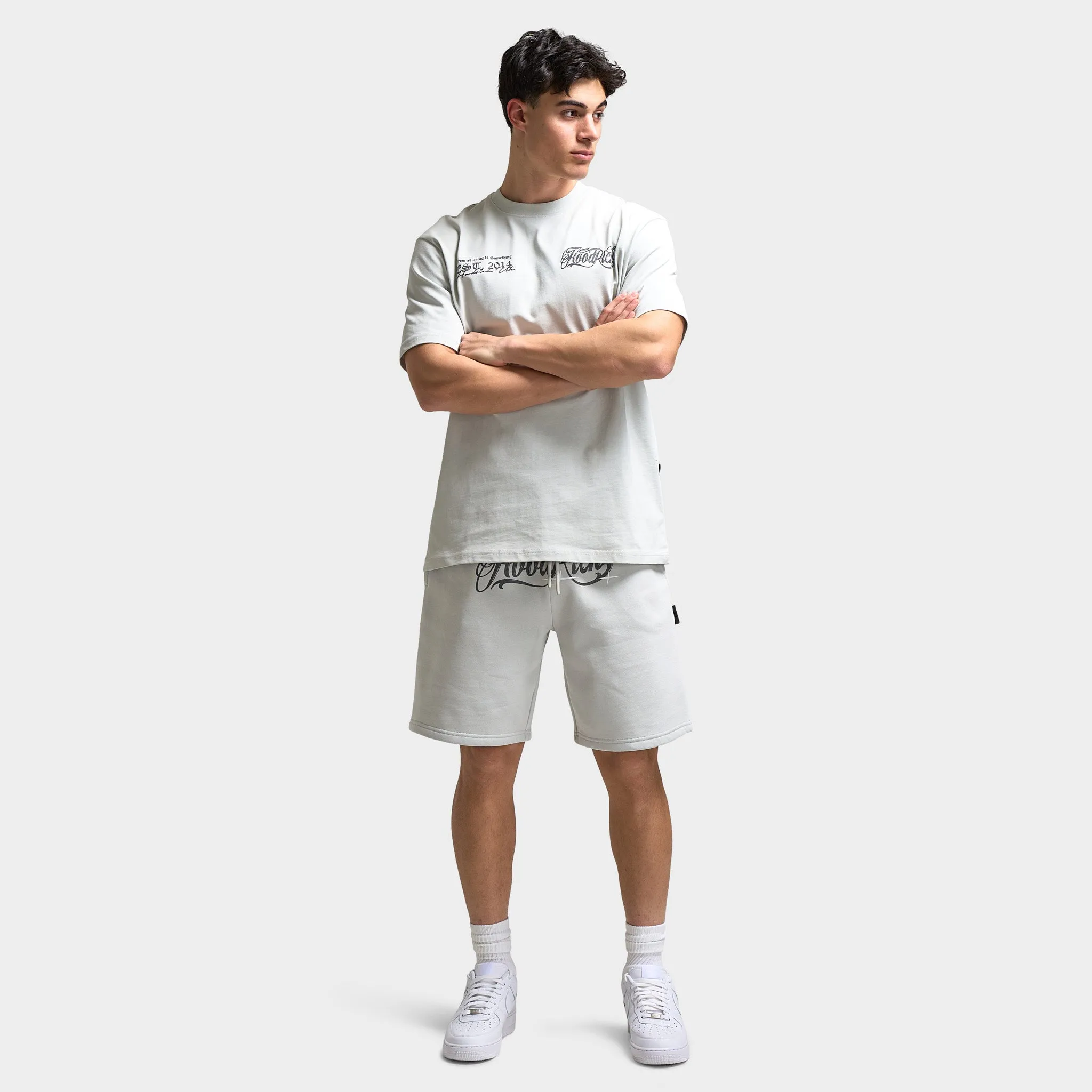 Mens Hoodrich Hoodrich Legacy Oversized Shorts Dawn Blue / Lava Smoke - Anthracite