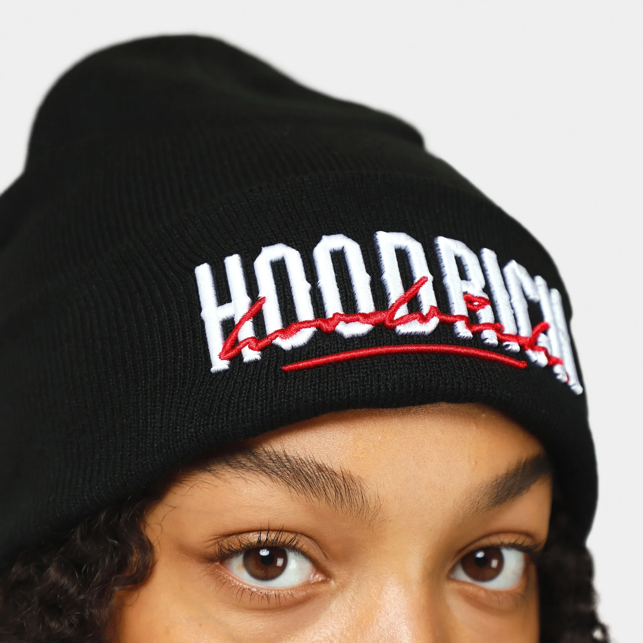 Mens Hoodrich Hoodrich OG Blend Beanie Black / White - Red