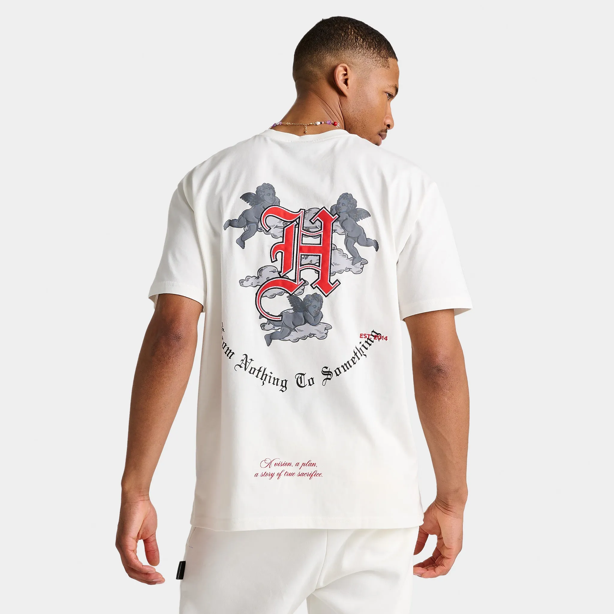 Mens Hoodrich Hoodrich OG Empire T-Shirt Blanc De Blanc / Black - Lychee