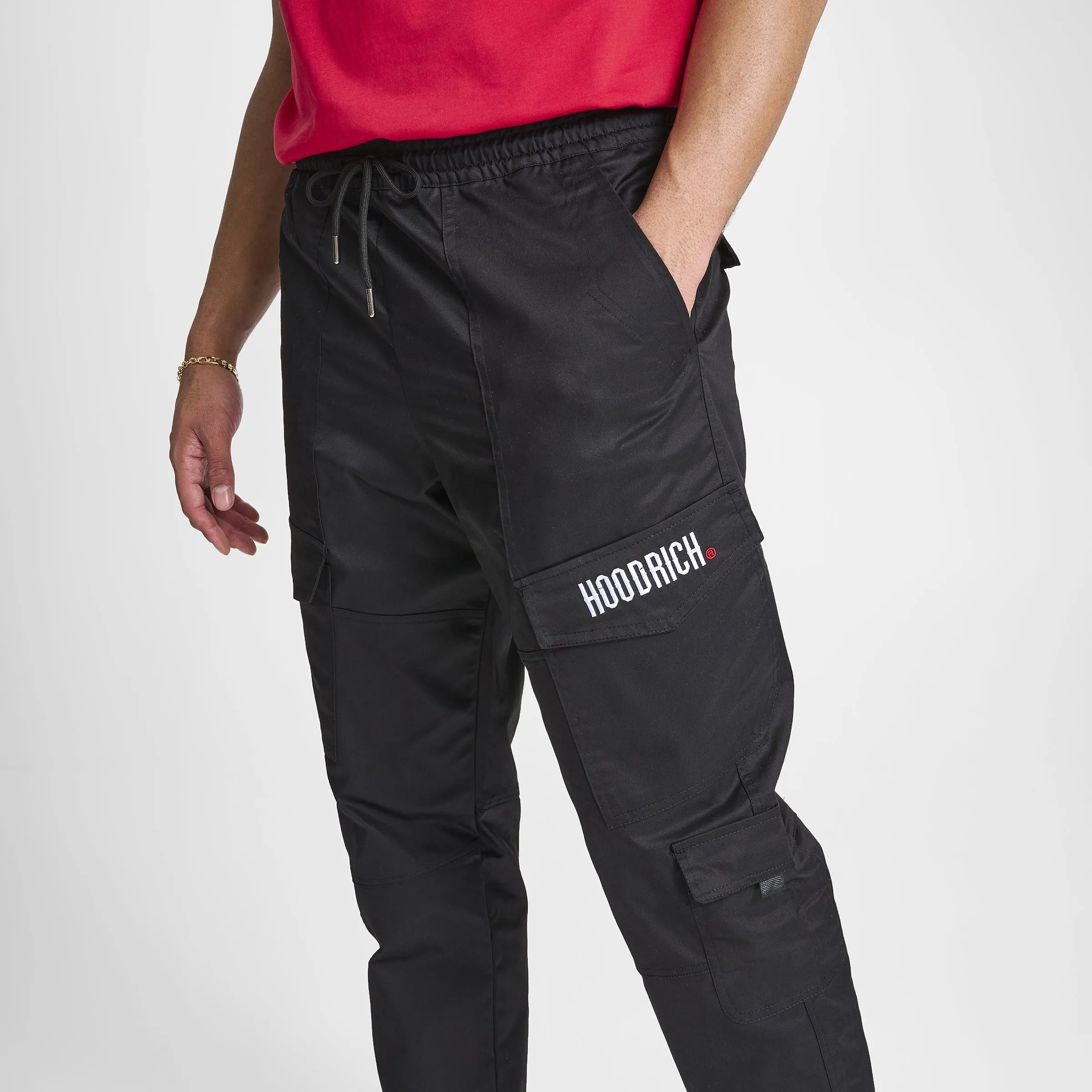 Mens Hoodrich Hoodrich OG Vault Woven Cargo Pants Black / White - Lychee