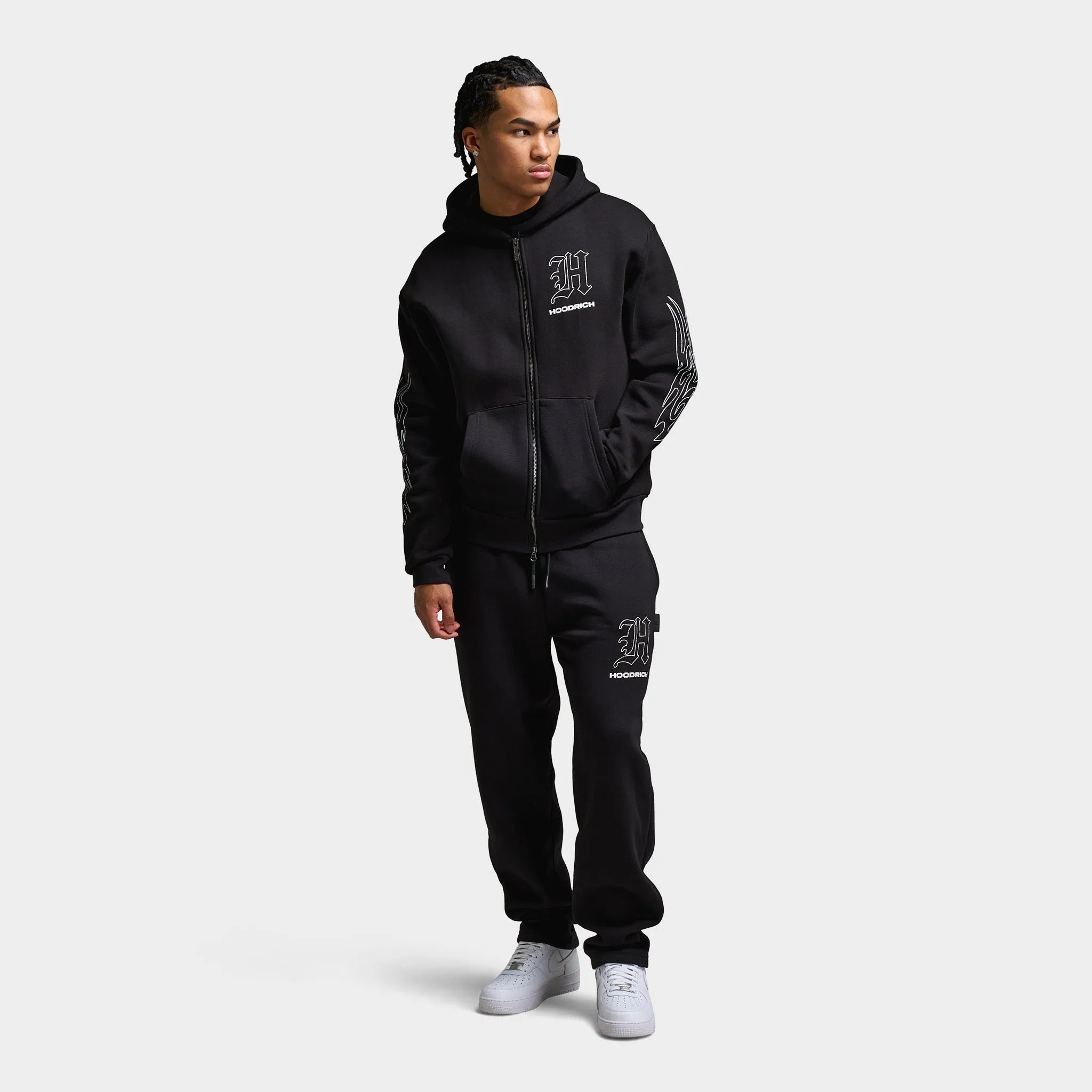 Mens Hoodrich Hoodrich Oversized Chromatic Full Zip Hoodie Black / Grey