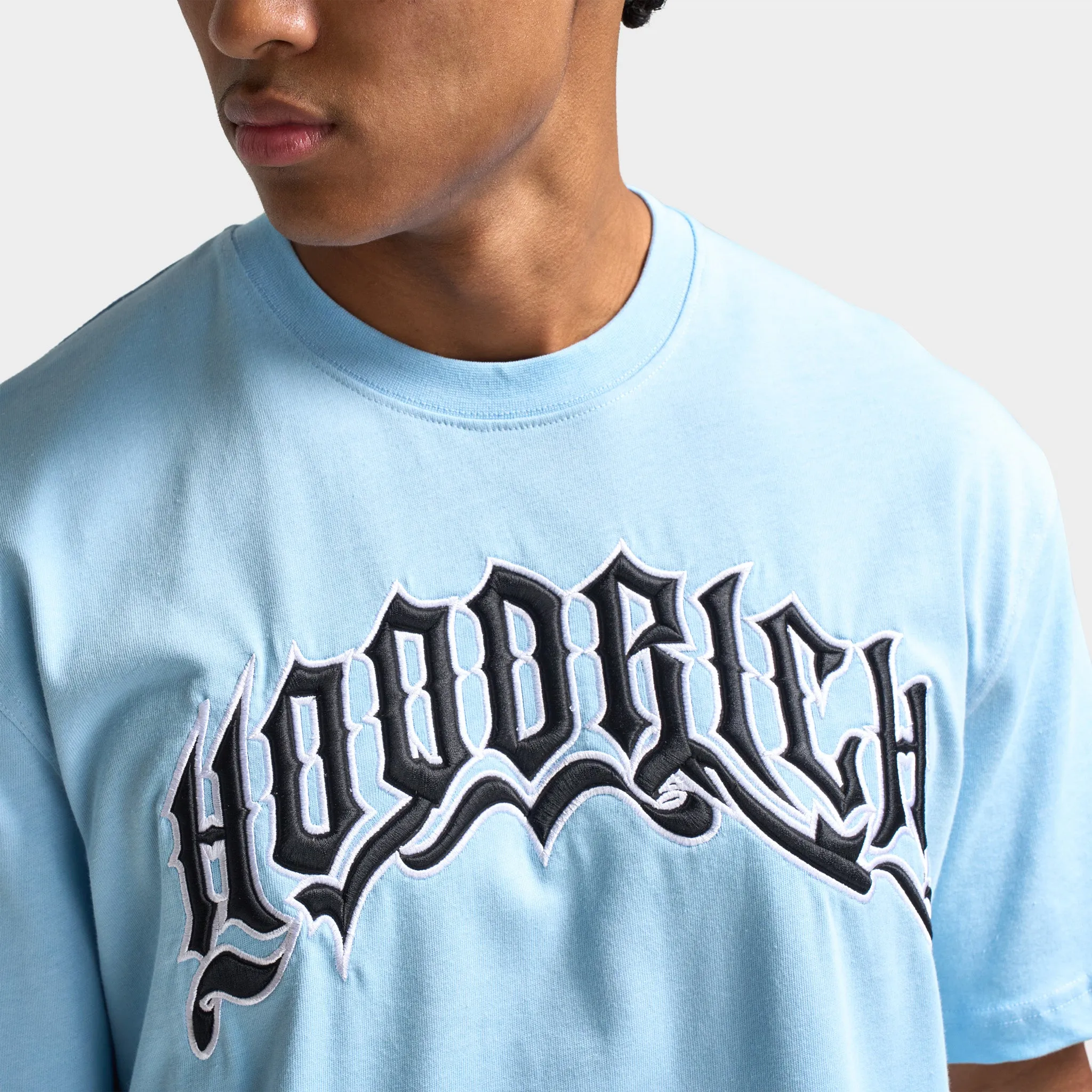 Mens Hoodrich Hoodrich Ritual Embroidered T-Shirt Clear Sky / Black