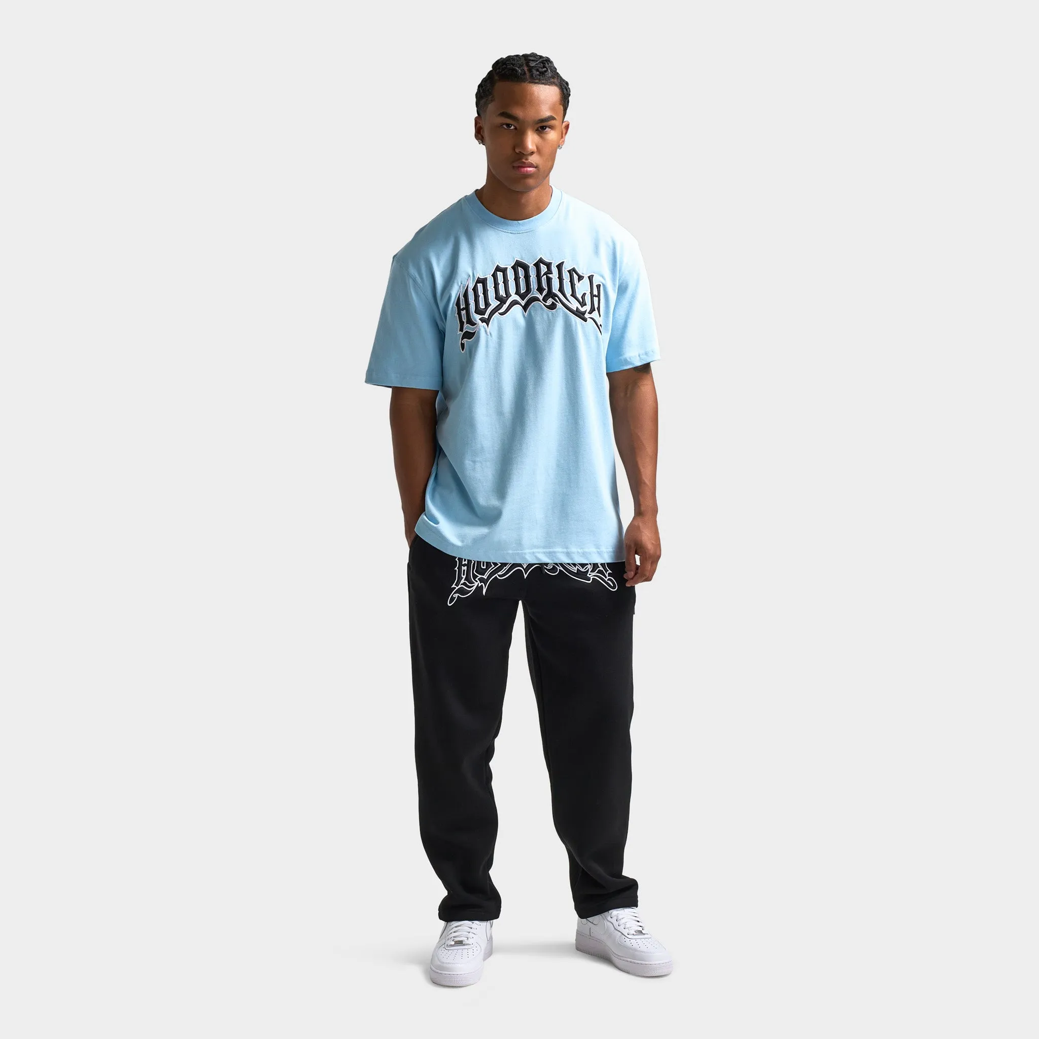 Mens Hoodrich Hoodrich Ritual Embroidered T-Shirt Clear Sky / Black