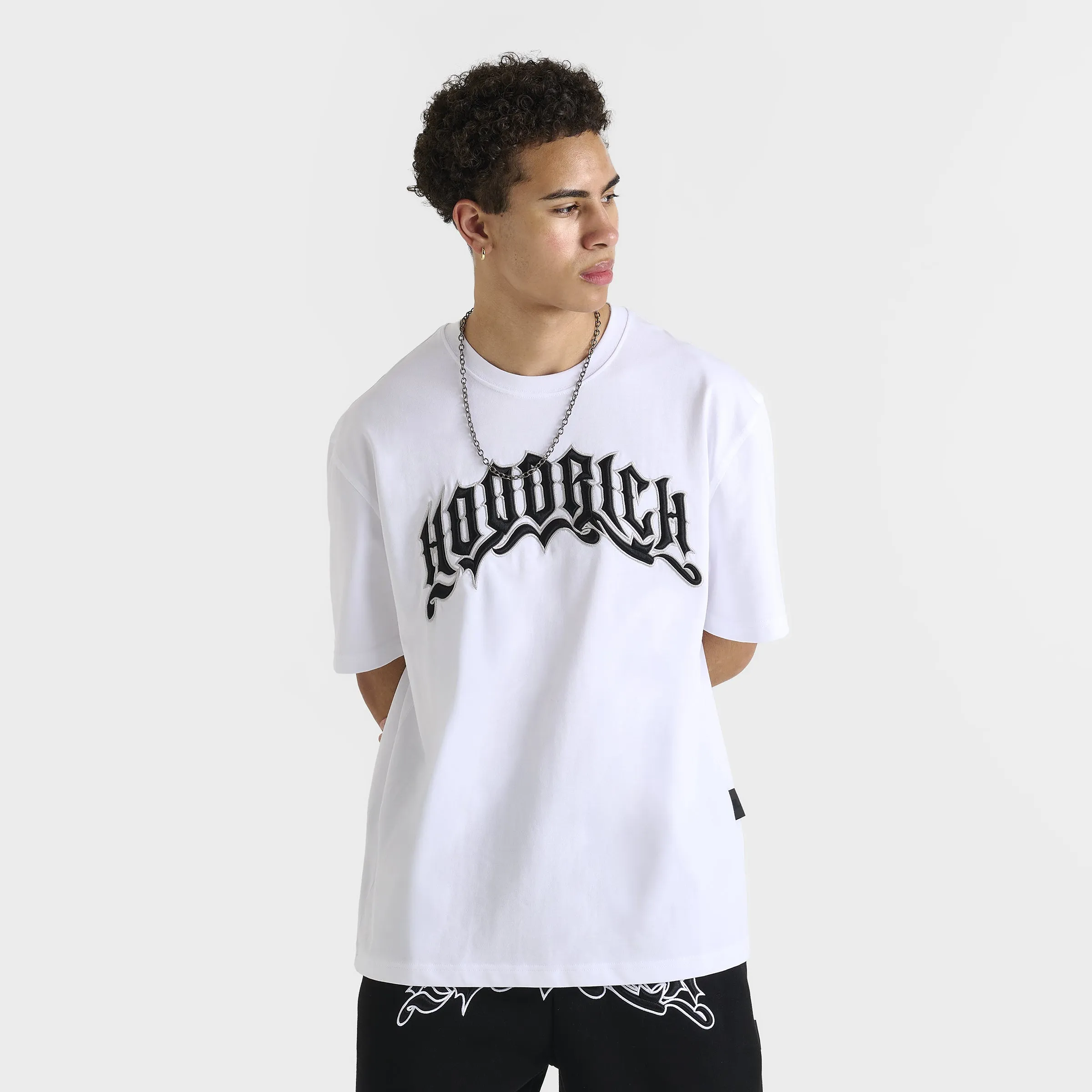 Mens Hoodrich Hoodrich Ritual Oversized Graphic T-Shirt White / Black