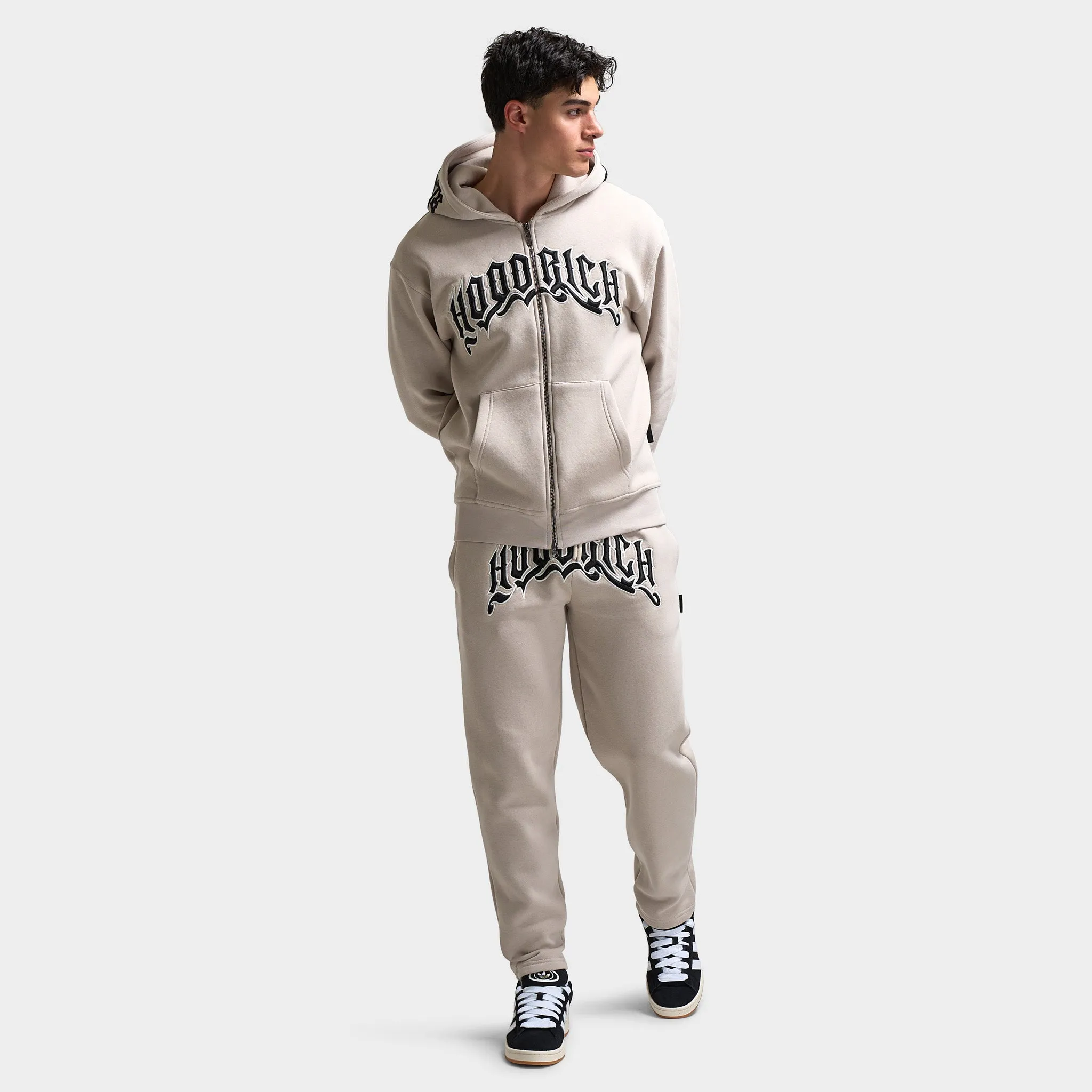 Mens Hoodrich Hoodrich Ritual Oversized Joggers Silver Grey / Blanc De Blanc - Black