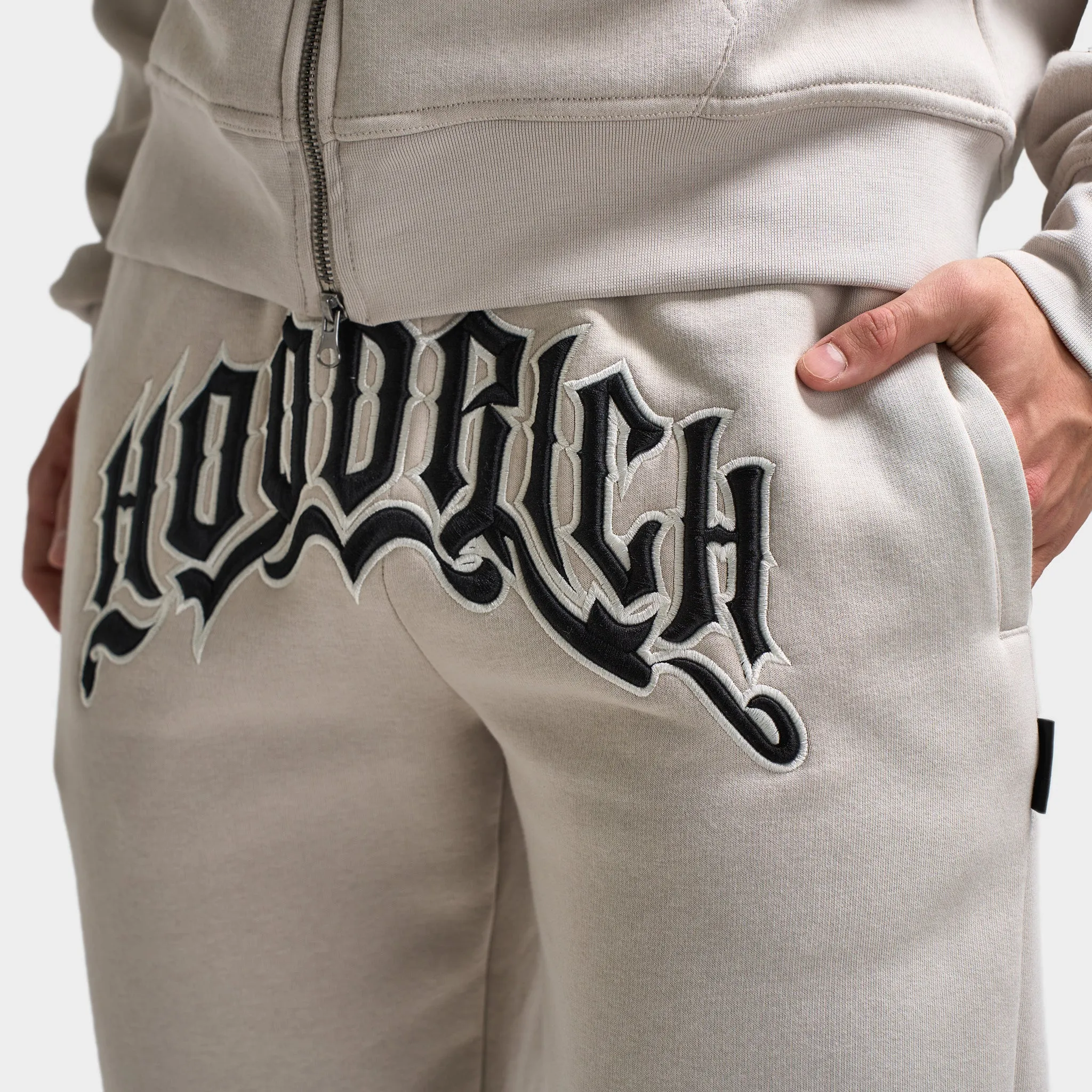 Mens Hoodrich Hoodrich Ritual Oversized Joggers Silver Grey / Blanc De Blanc - Black