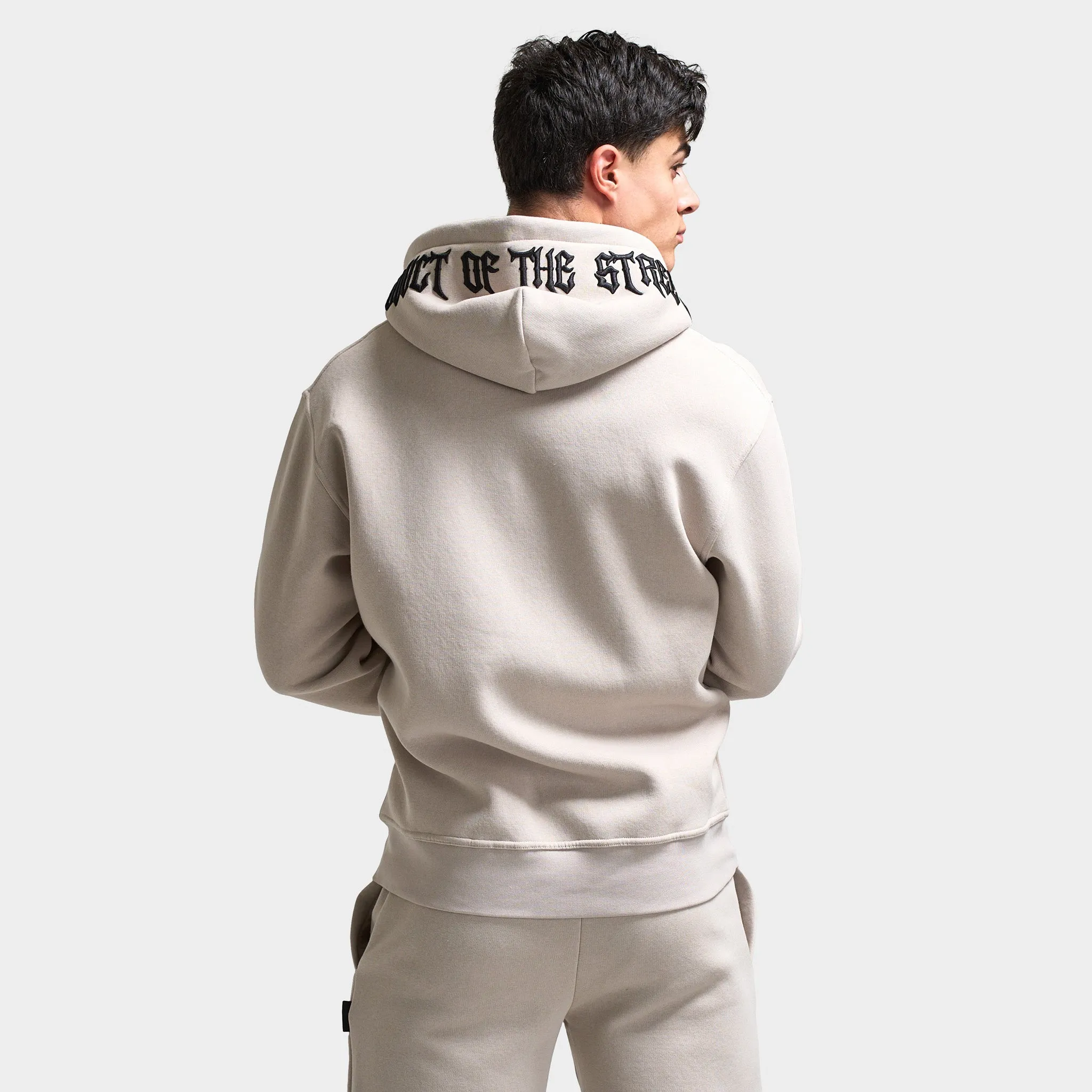 Mens Hoodrich Hoodrich Ritual Oversized Zip Up Hoodie Silver Grey / Blanc De Blank - Black