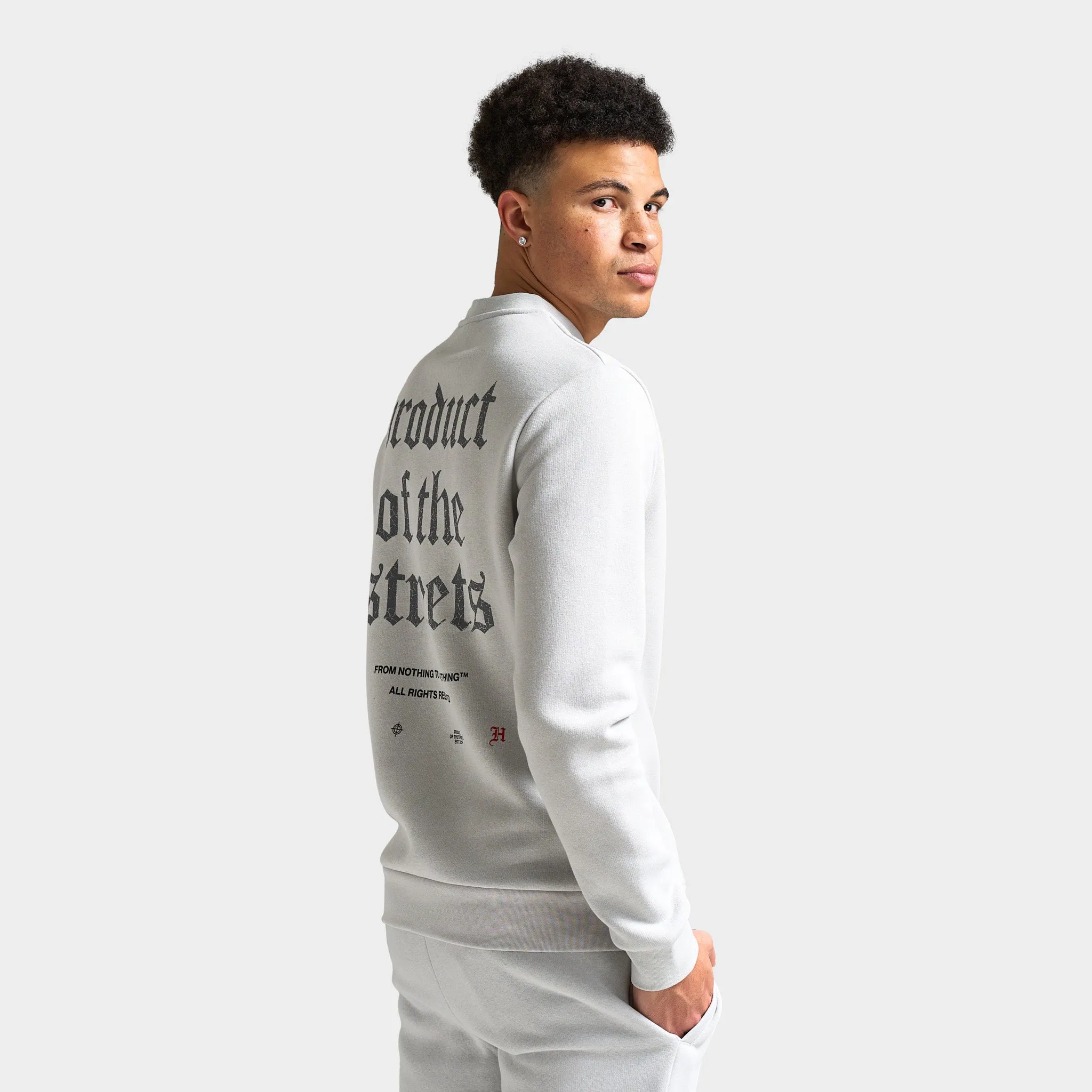 Mens Hoodrich Hoodrich Shadow Sweatshirt Quiet Gray / Lava Smoke - Lychee
