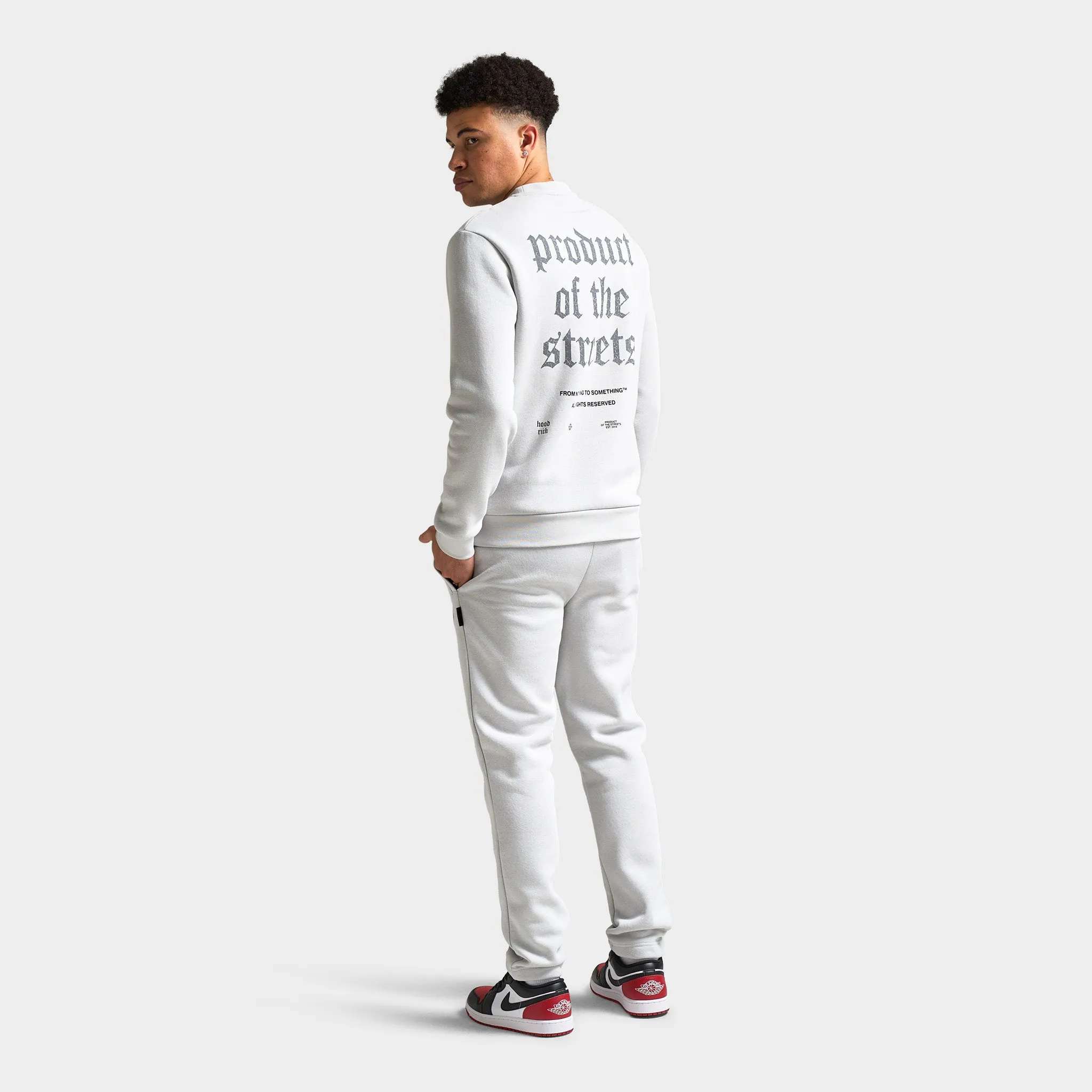 Mens Hoodrich Hoodrich Shadow Sweatshirt Quiet Gray / Lava Smoke - Lychee