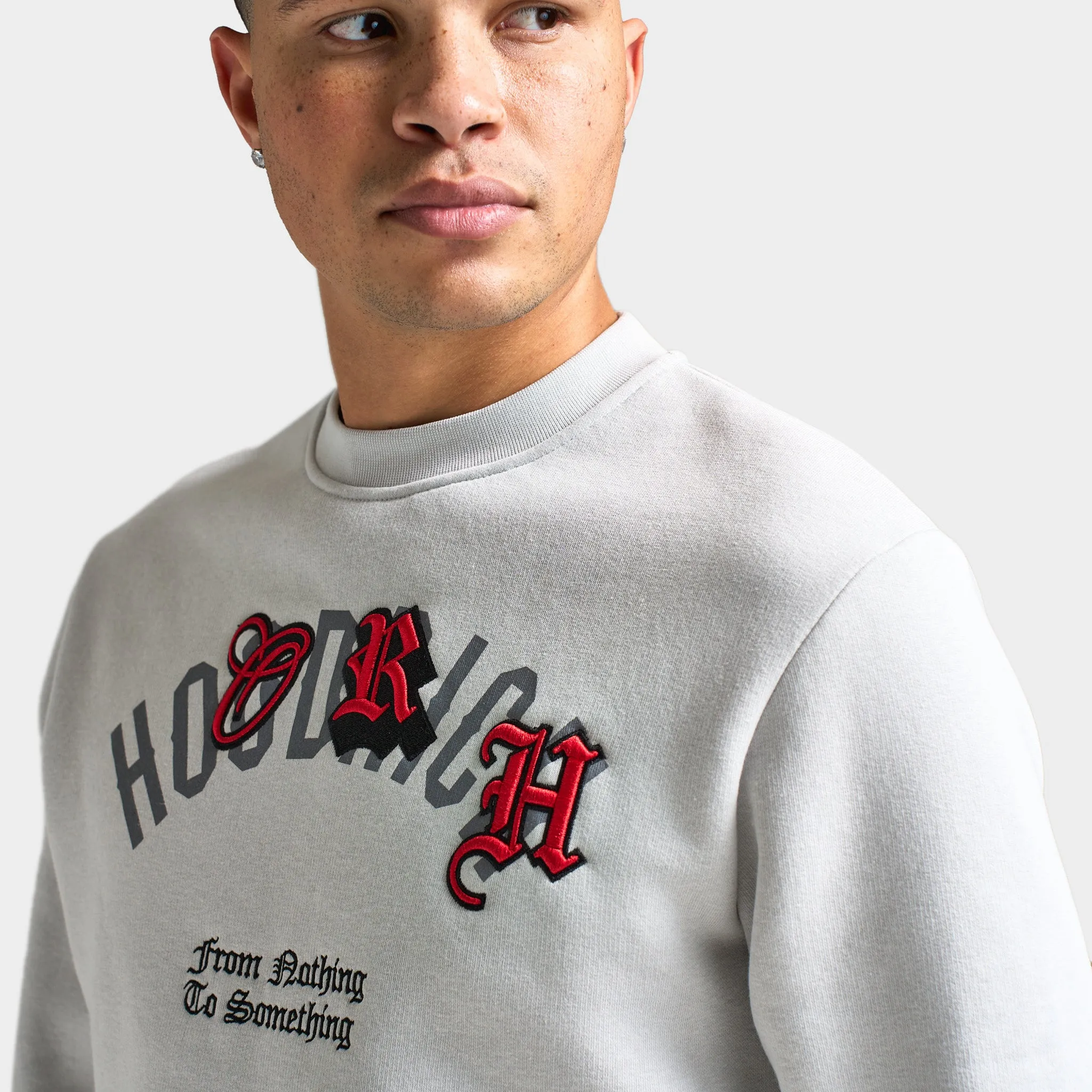 Mens Hoodrich Hoodrich Shadow Sweatshirt Quiet Gray / Lava Smoke - Lychee