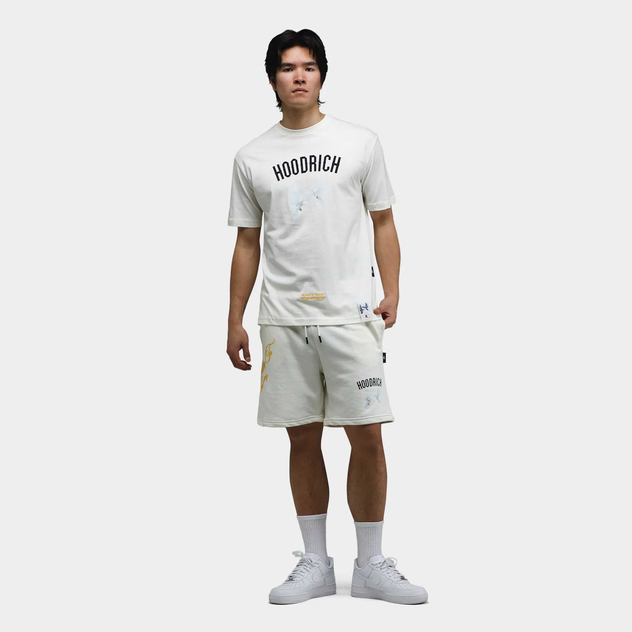 Mens Hoodrich Hoodrich Take Flight V2 Shorts Egret / Black - Daylily