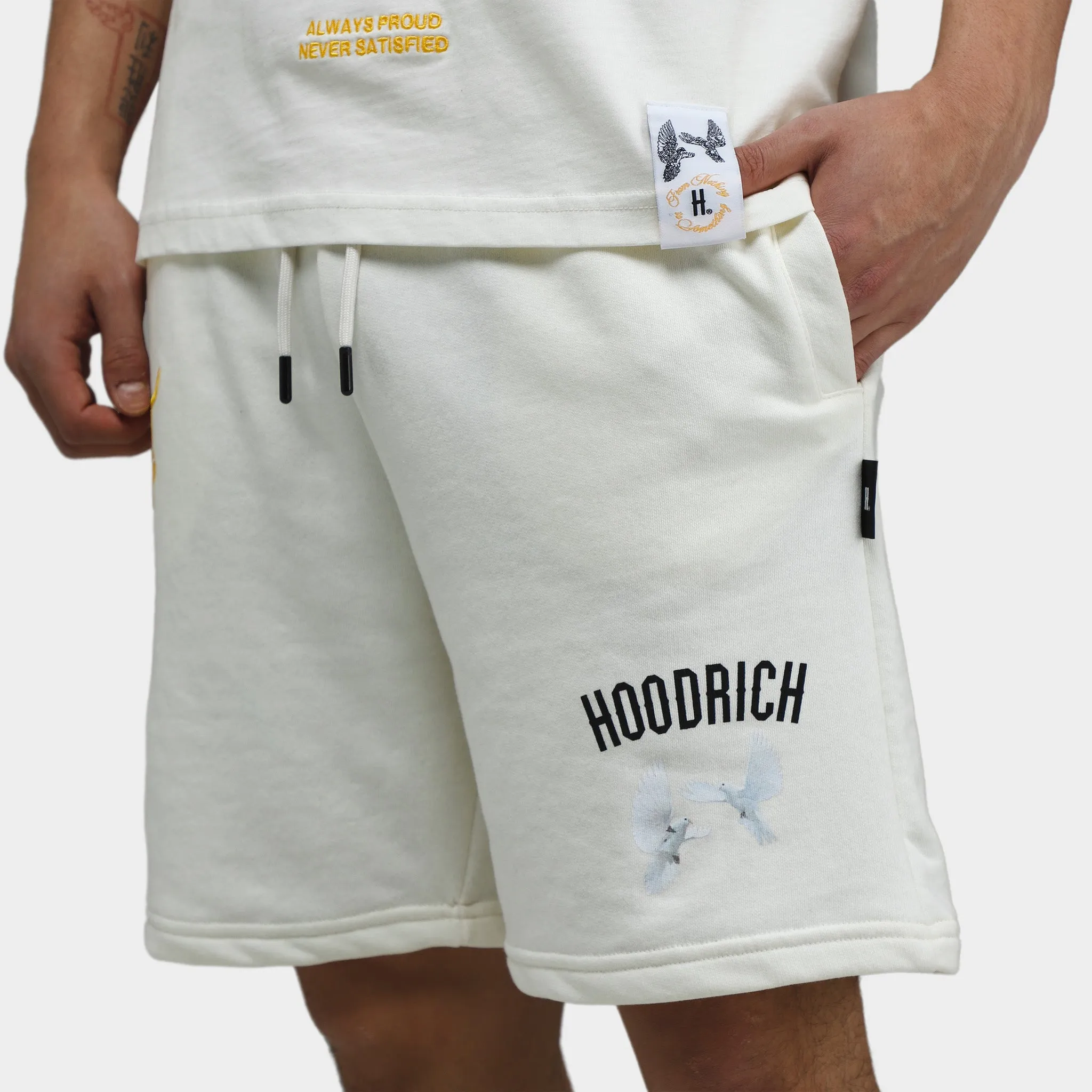 Mens Hoodrich Hoodrich Take Flight V2 Shorts Egret / Black - Daylily