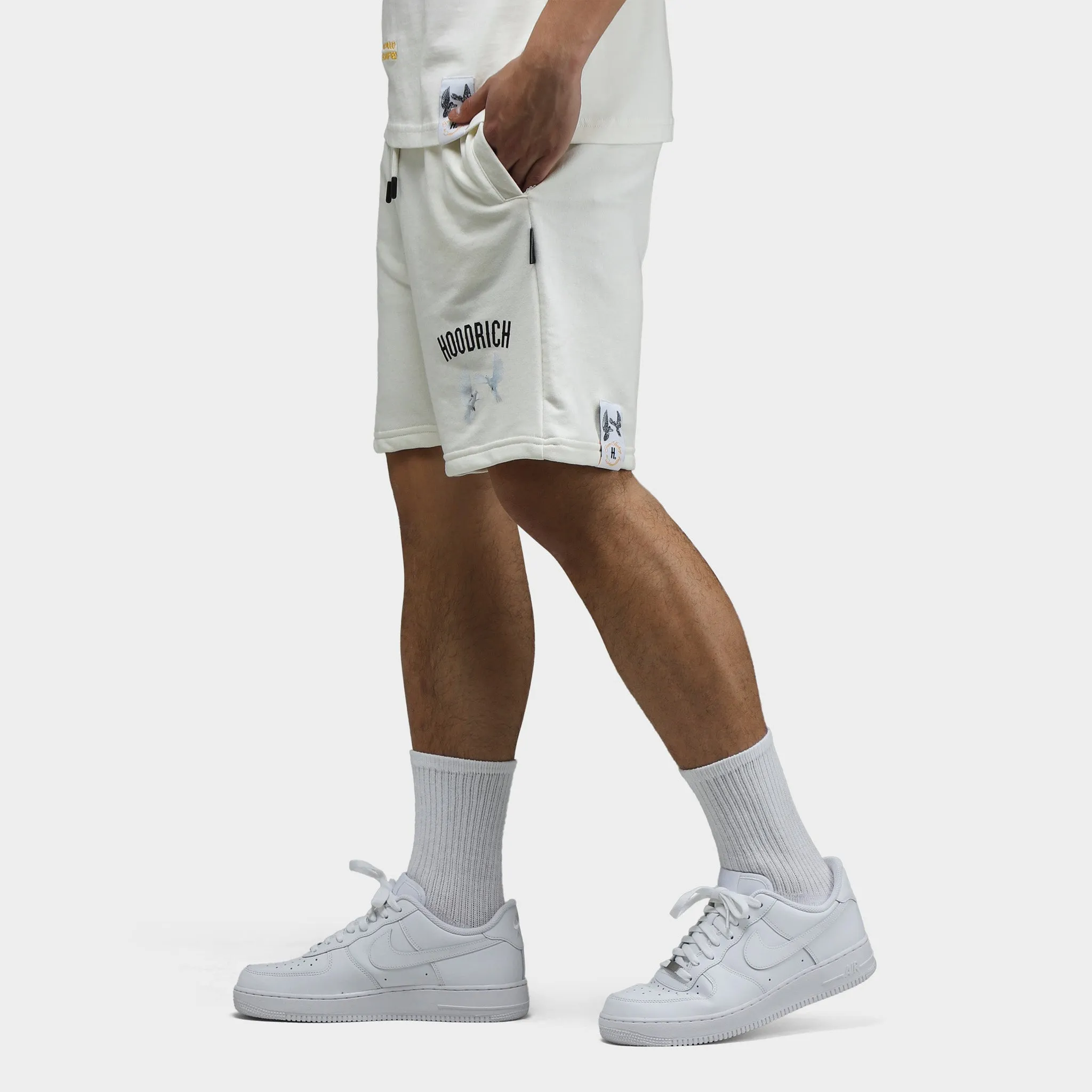 Mens Hoodrich Hoodrich Take Flight V2 Shorts Egret / Black - Daylily