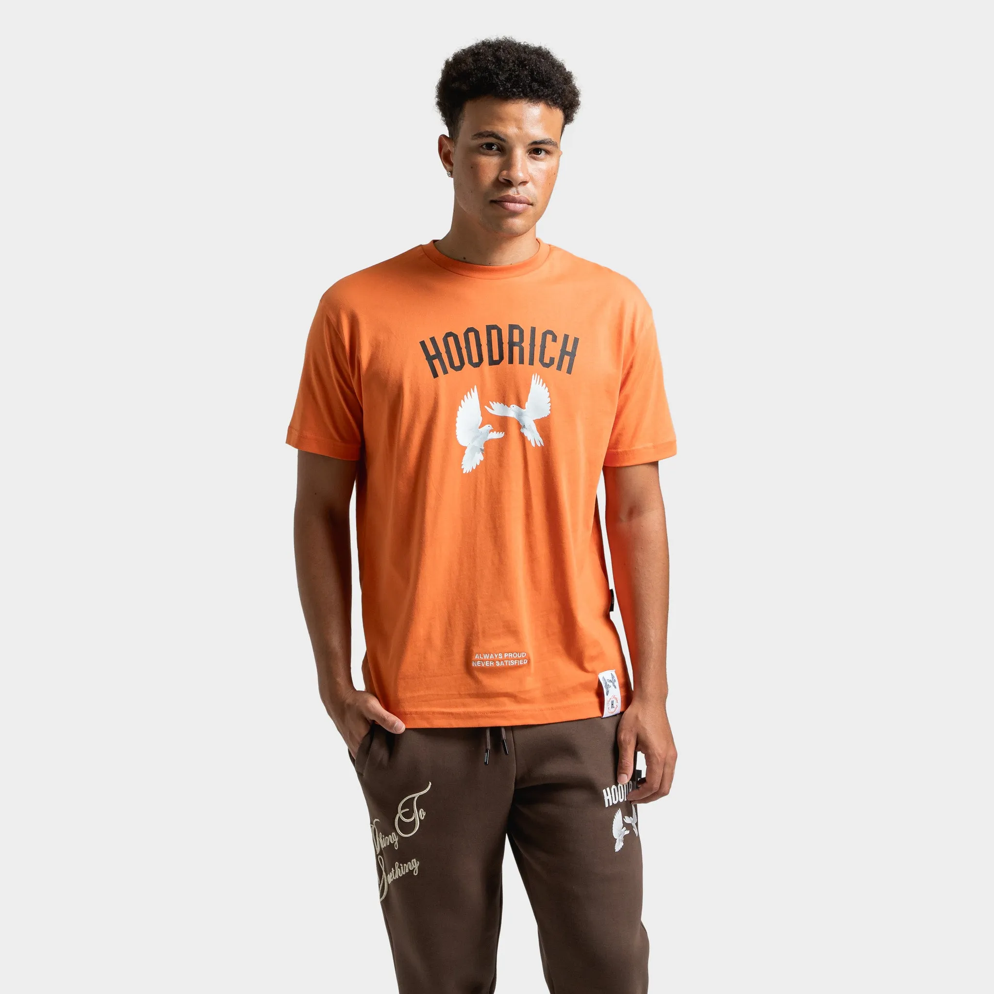 Mens Hoodrich Hoodrich Take Flight V2 T-Shirt Burnt Orange / Black - Blan