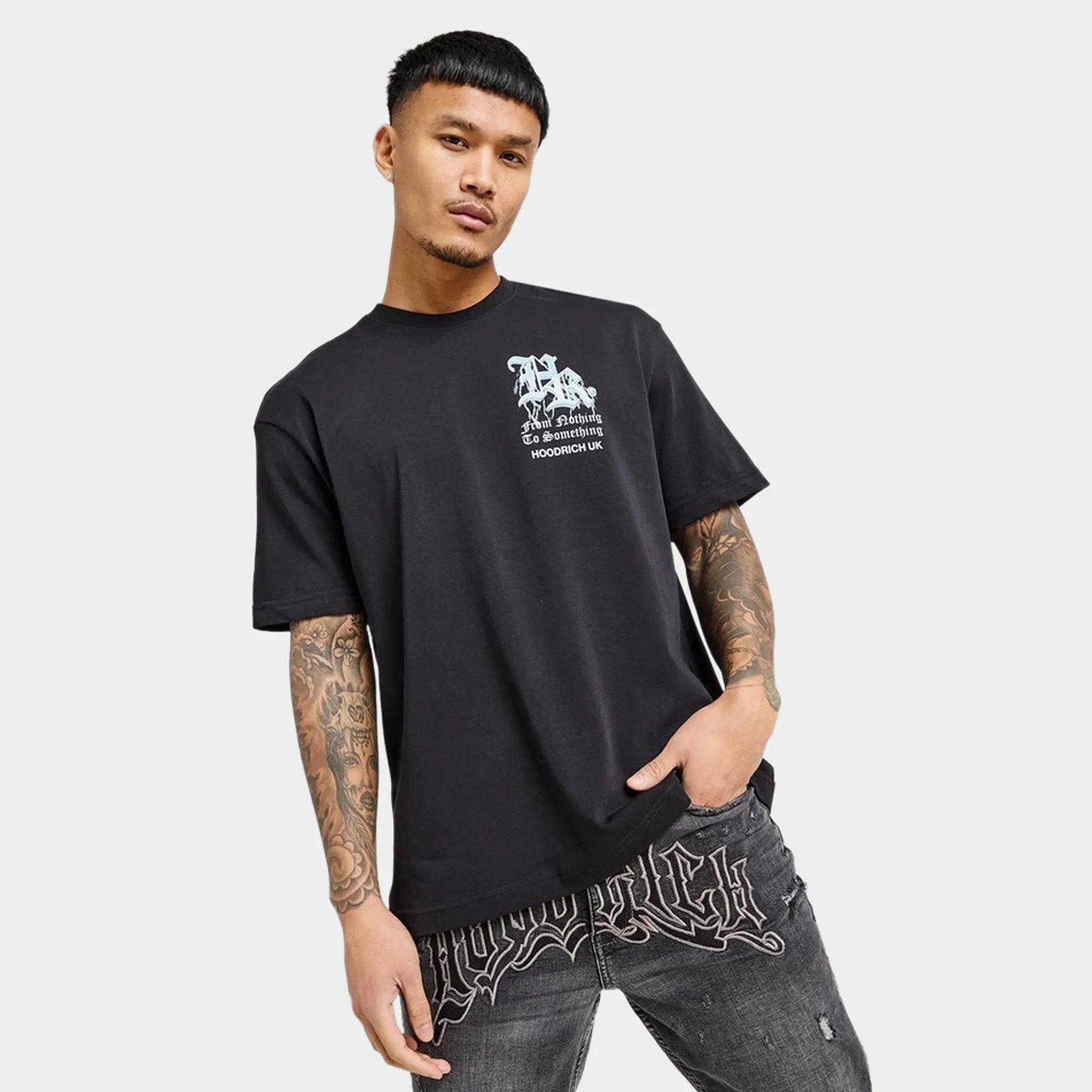 Mens Hoodrich Hoodrich Tornado Oversized Graphic T-Shirt Black / White - Blue